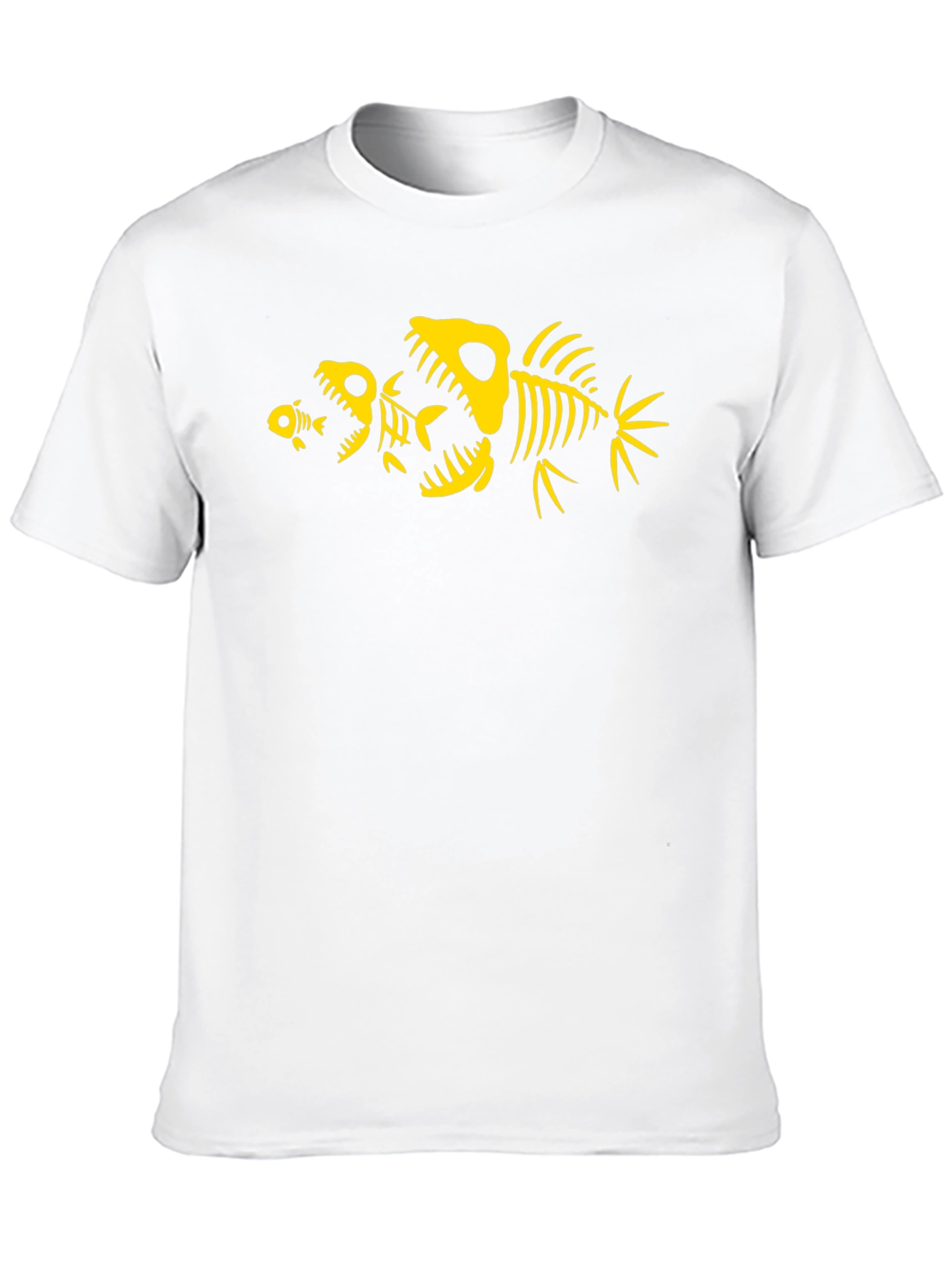 Fish Skeleton Graphic Tee - Black Cotton