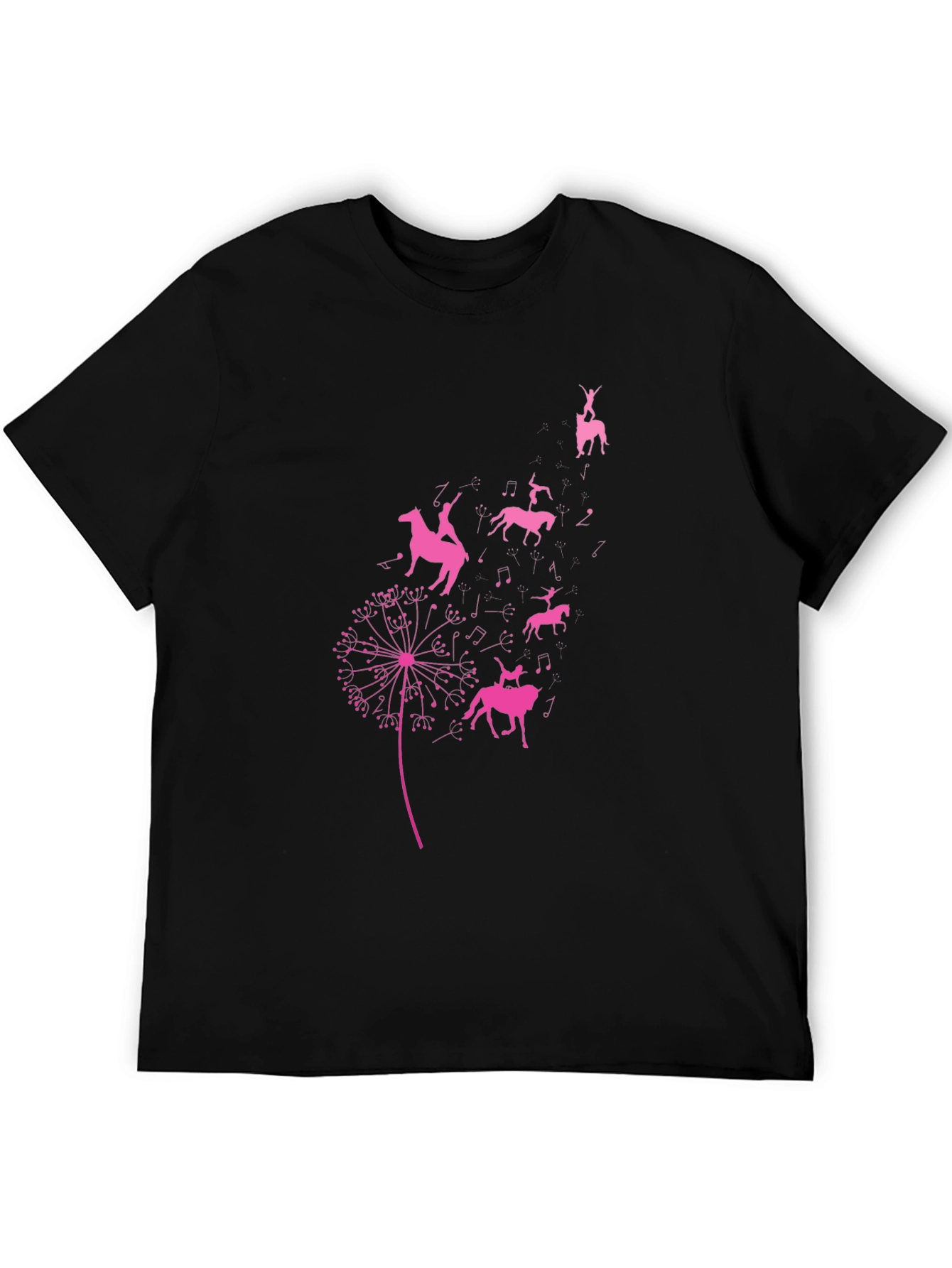 Equestrian Dandelion T-Shirt - Black