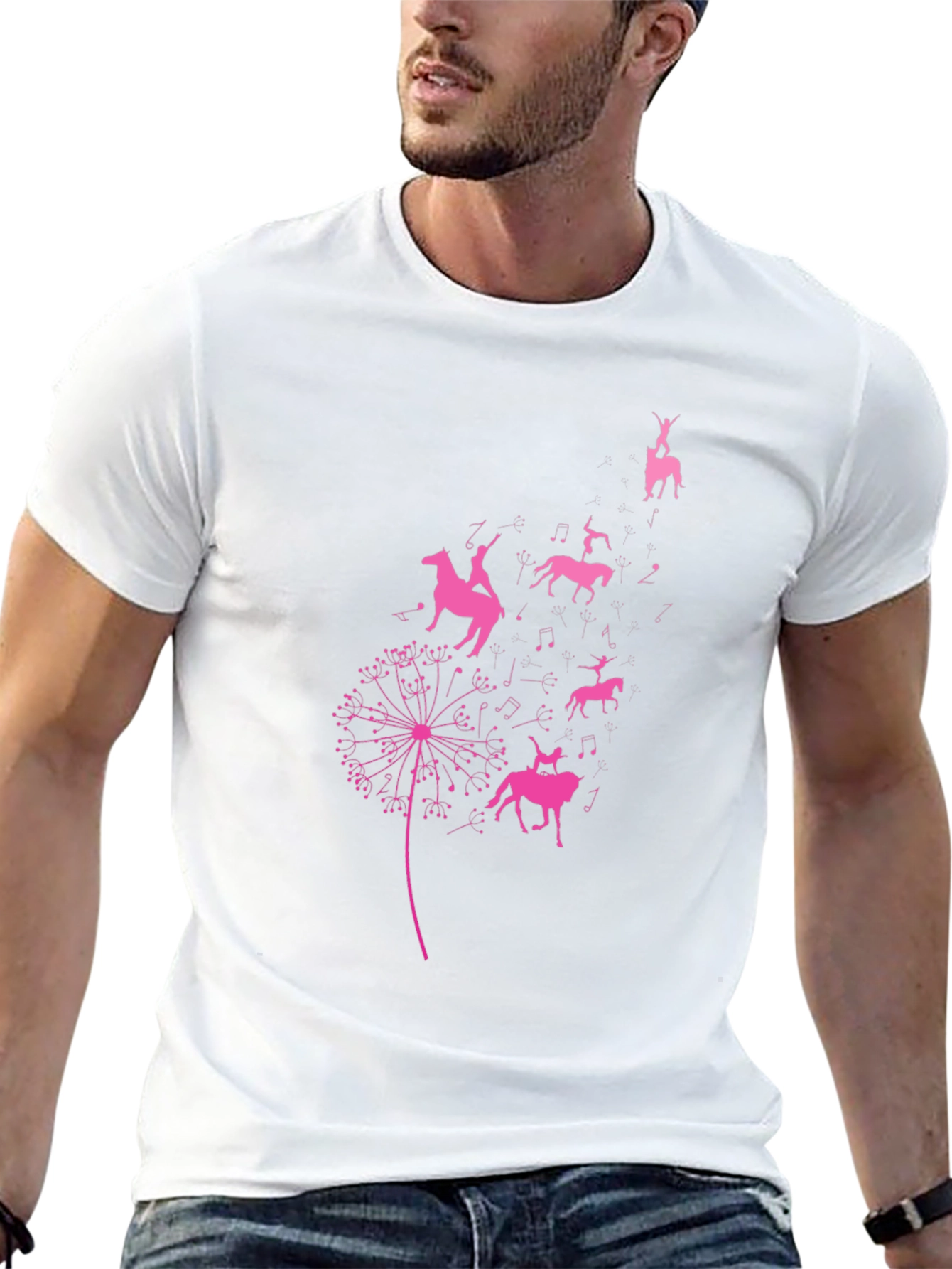Equestrian Dandelion T-Shirt - Black
