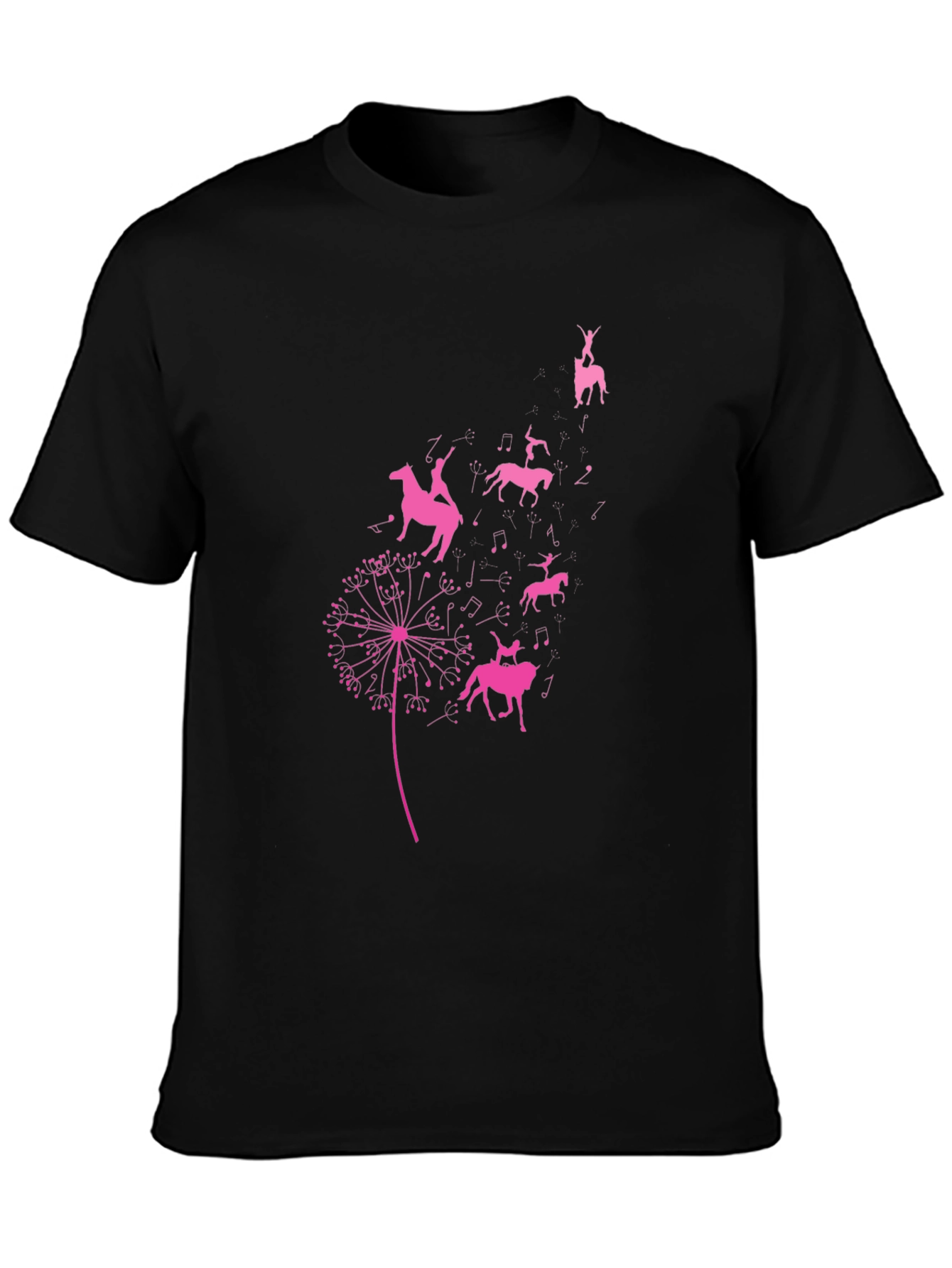 Equestrian Dandelion T-Shirt - Black