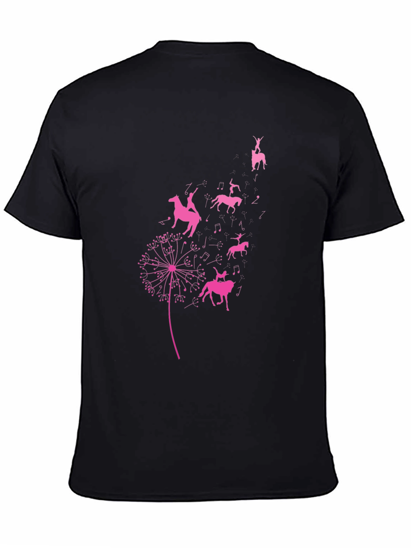 Equestrian Dandelion T-Shirt - Black