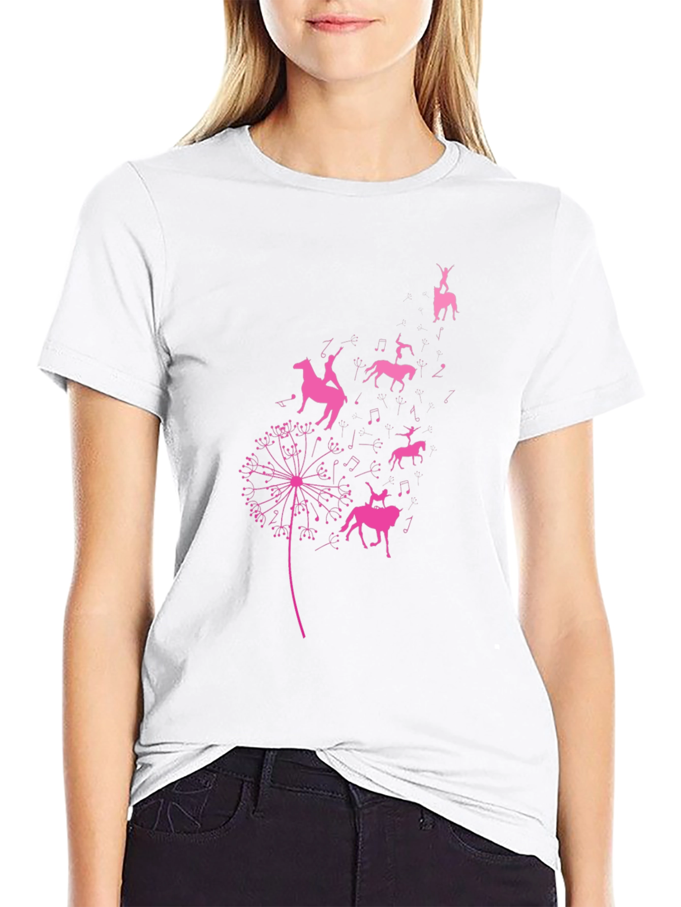 Equestrian Dandelion T-Shirt - Black