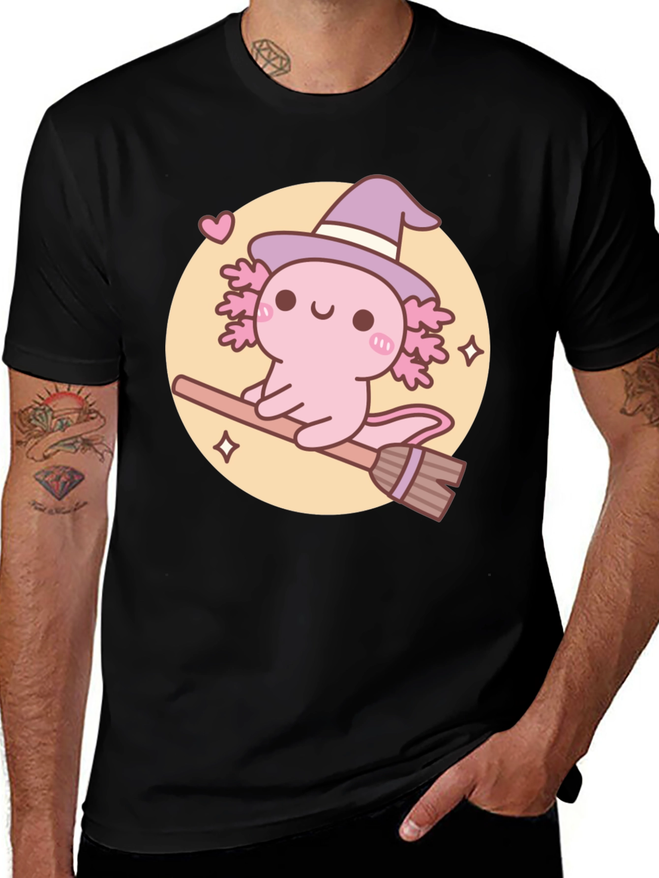 Axolotl Witch T-Shirt - Cute Halloween Tee