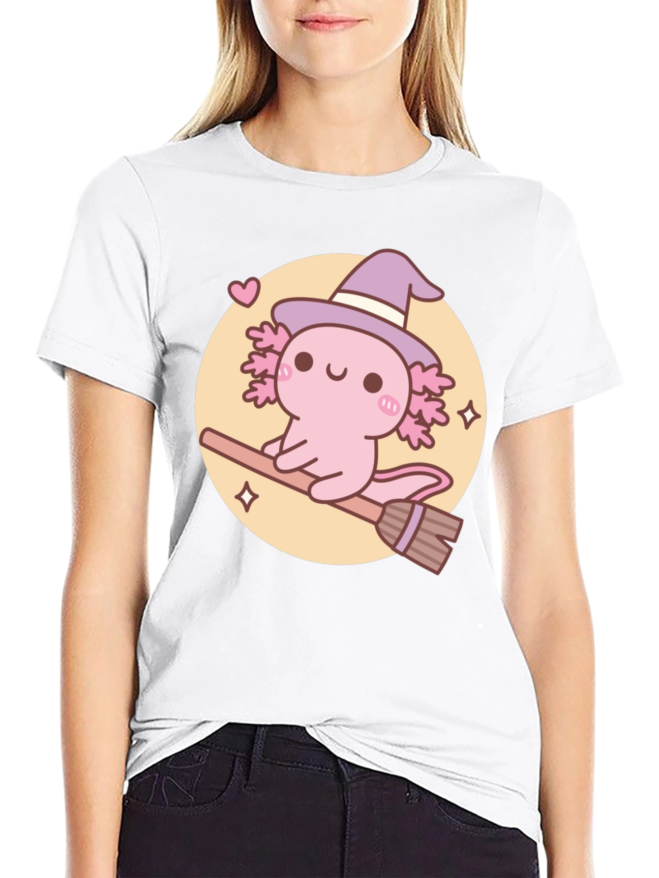 Axolotl Witch T-Shirt - Cute Halloween Tee