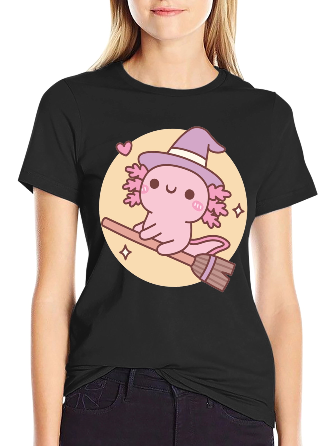 Axolotl Witch T-Shirt - Cute Halloween Tee