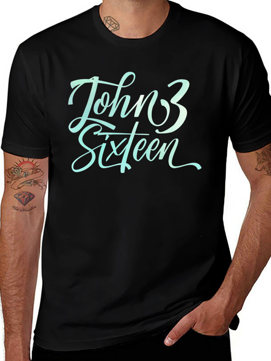 John 3:16 Black Christian T-Shirt