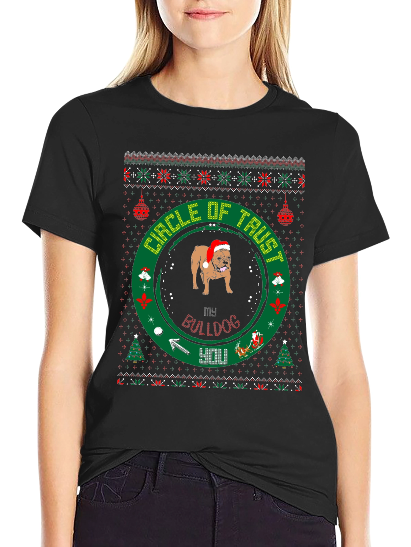 Circle of Trust Bulldog Christmas T-Shirt