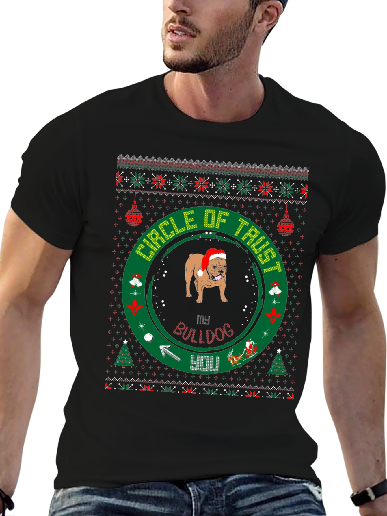 Circle of Trust Bulldog Christmas T-Shirt