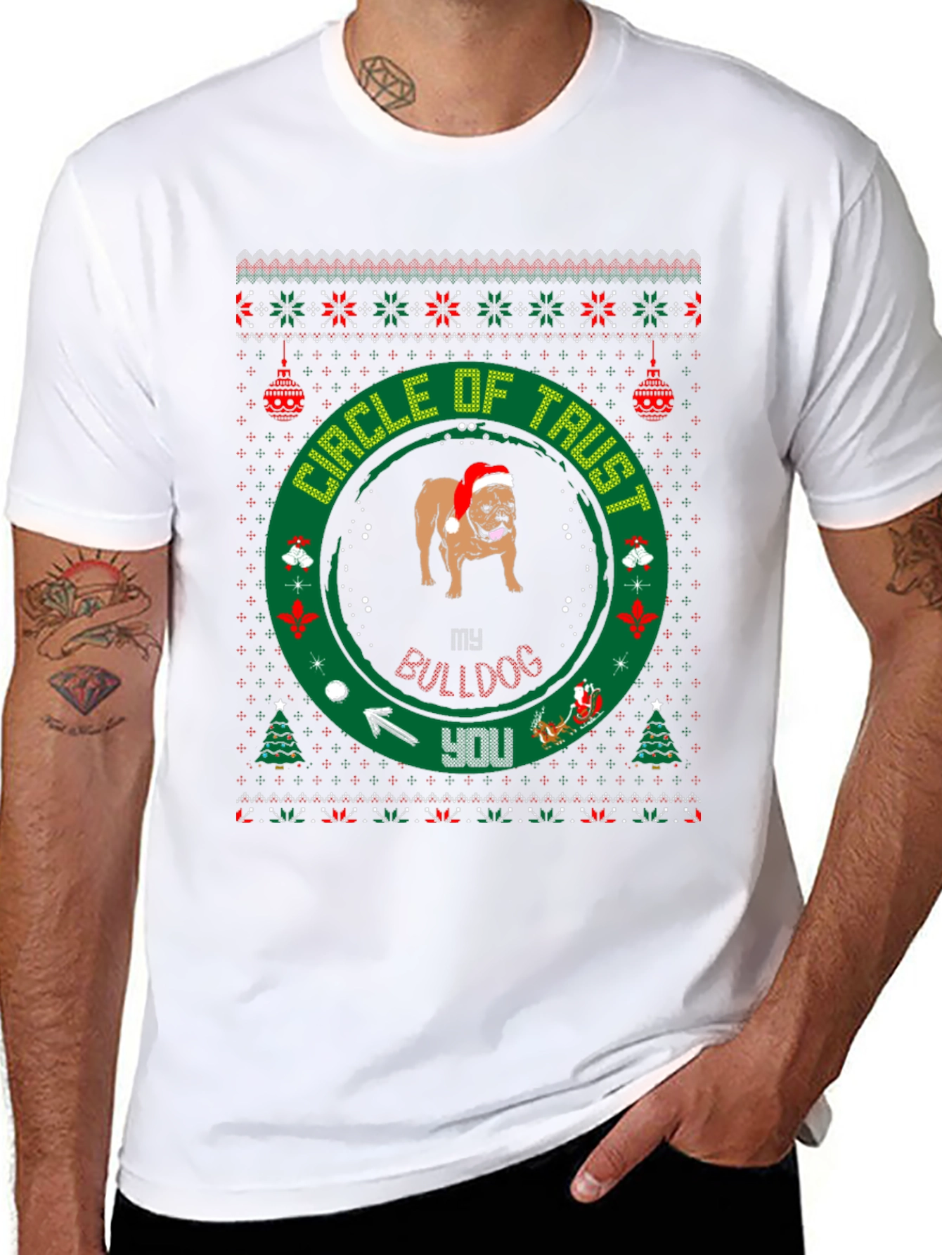 Circle of Trust Bulldog Christmas T-Shirt