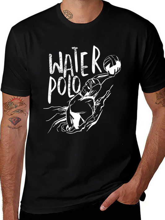 Water Polo Graphic Tee - Black Cotton Shirt