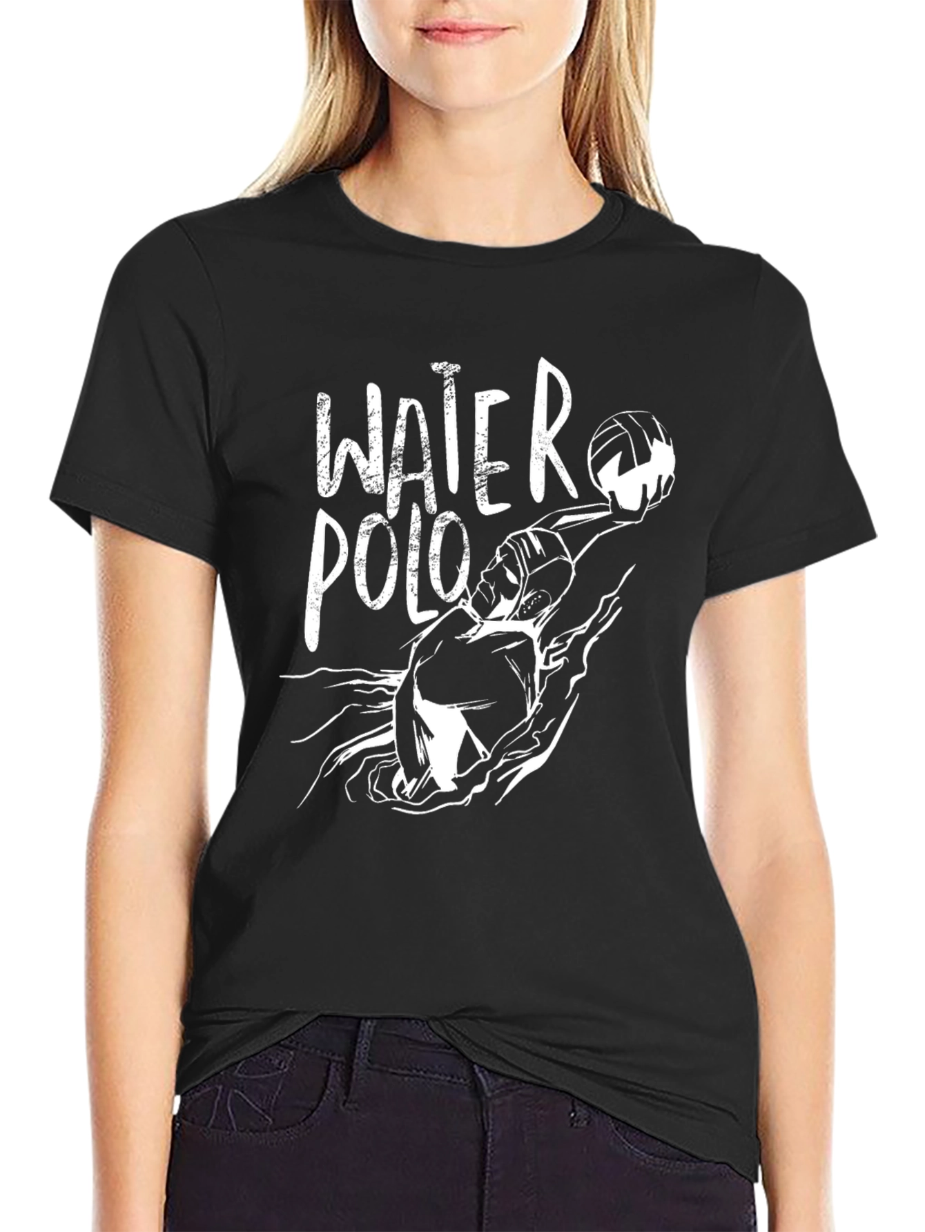Water Polo Graphic Tee - Black Cotton Shirt