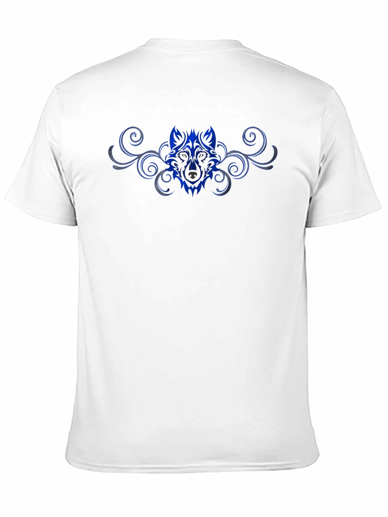 Tribal Wolf Graphic Print Black T-Shirt