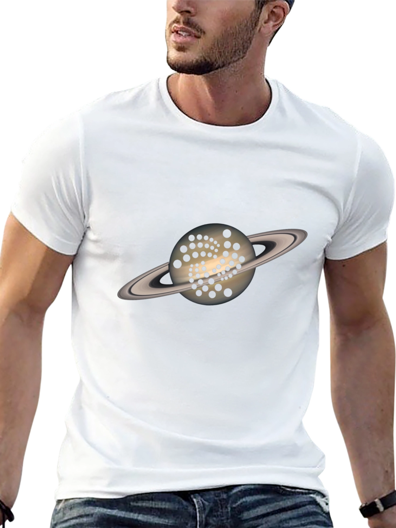 Saturn IOTA Crypto T-Shirt - Black Graphic Tee