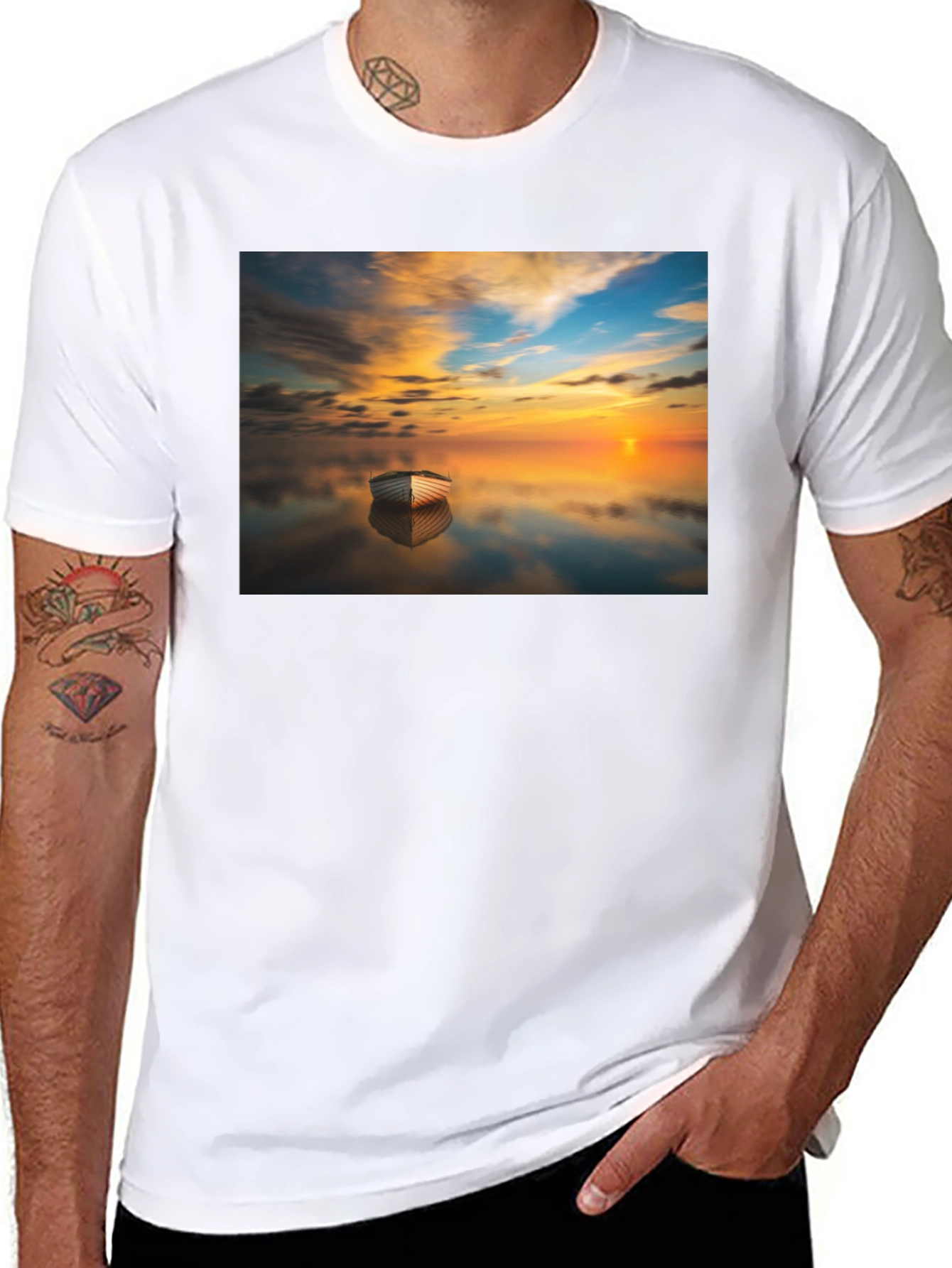 Sunset Boat Graphic Tee - Unique & Stylish
