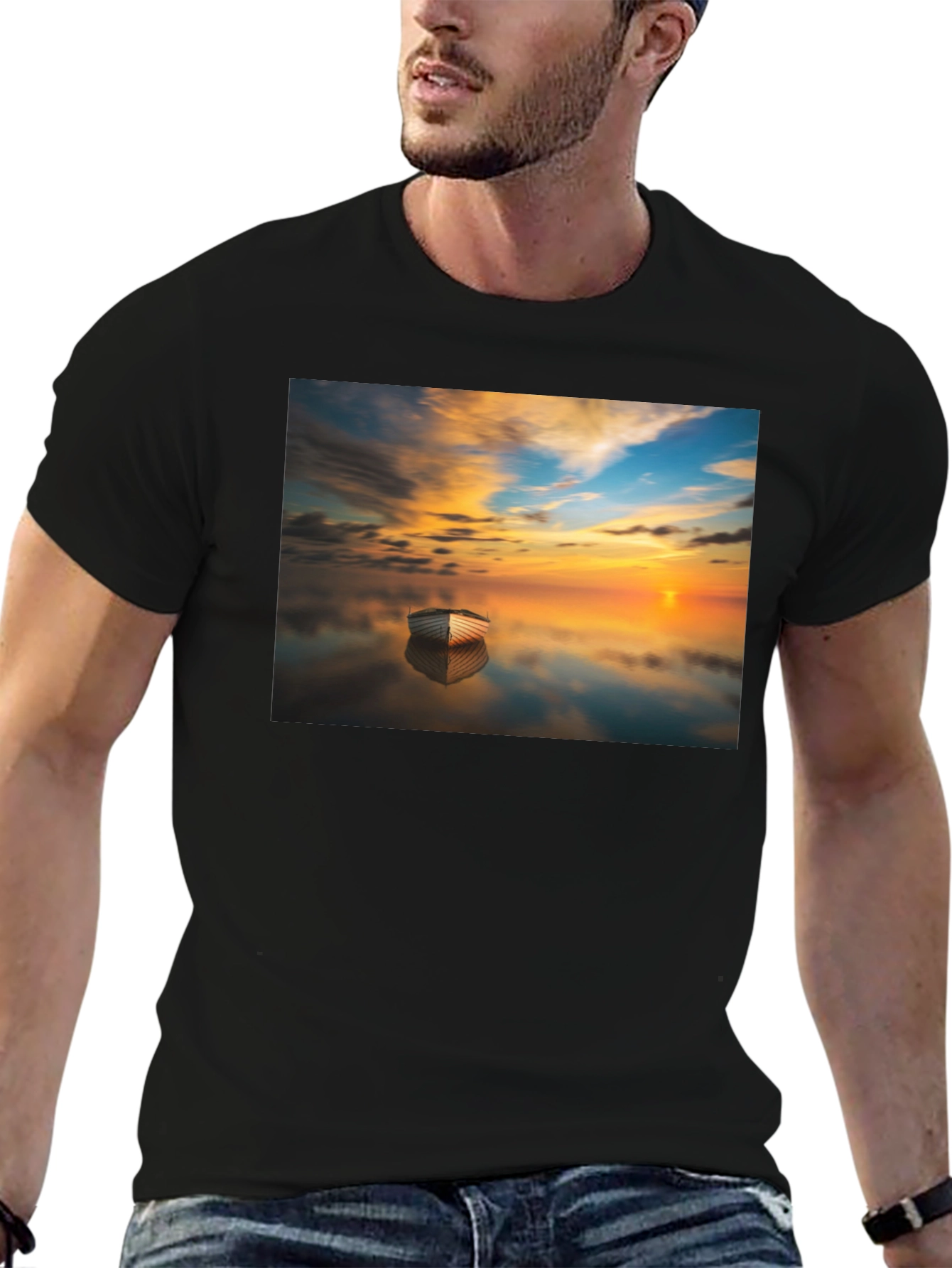 Sunset Boat Graphic Tee - Unique & Stylish