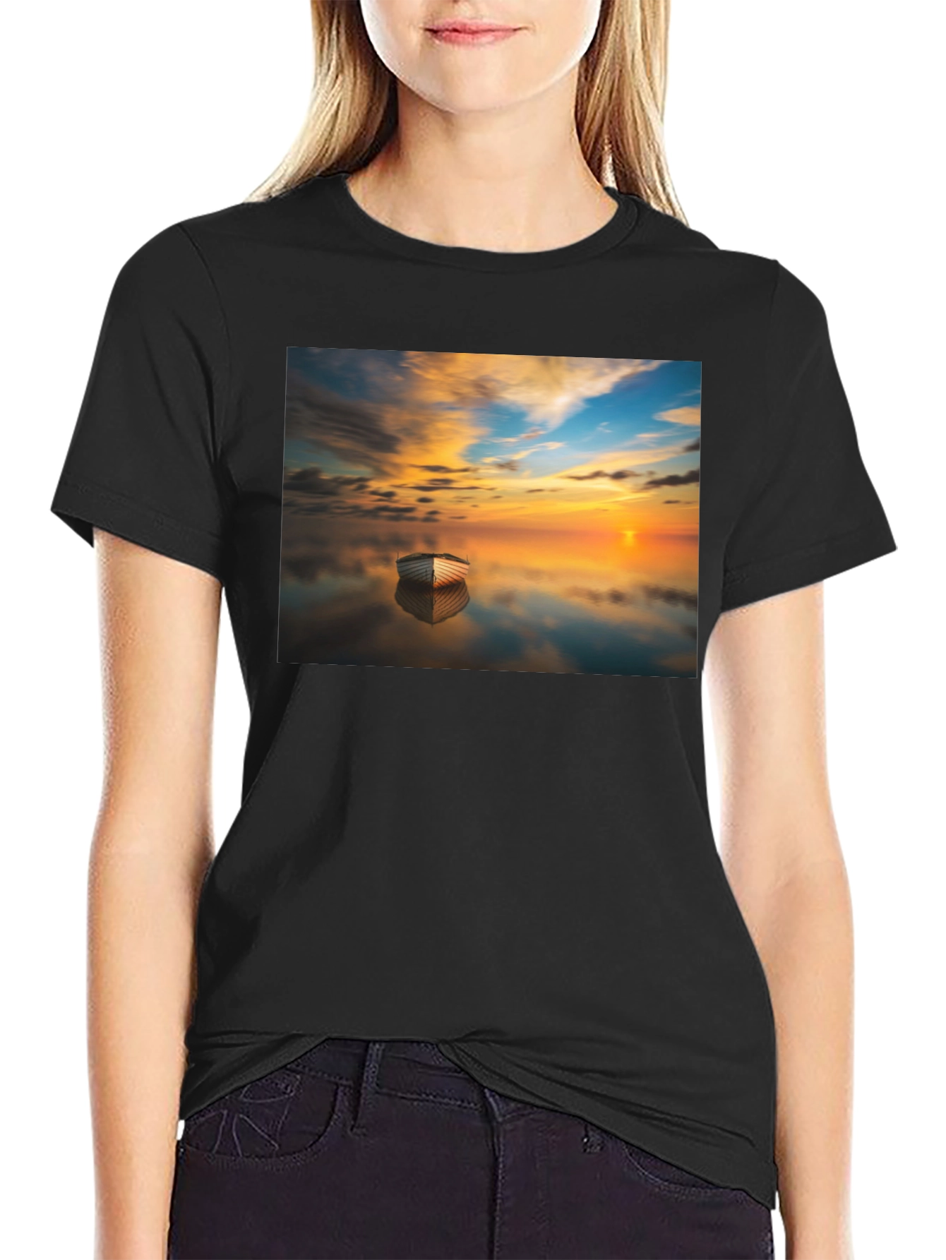 Sunset Boat Graphic Tee - Unique & Stylish