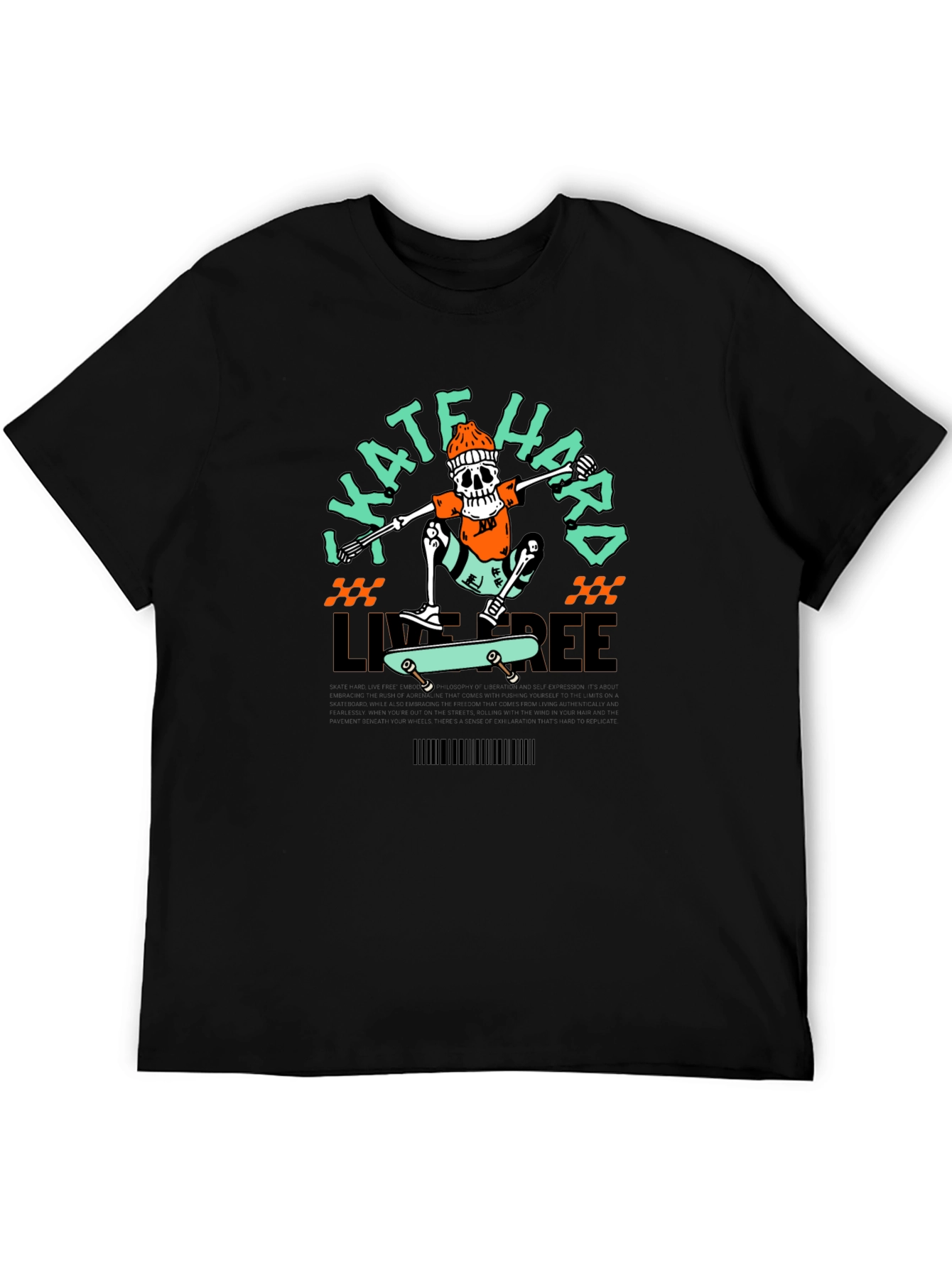 Skate Hard Live Free Graphic Tee