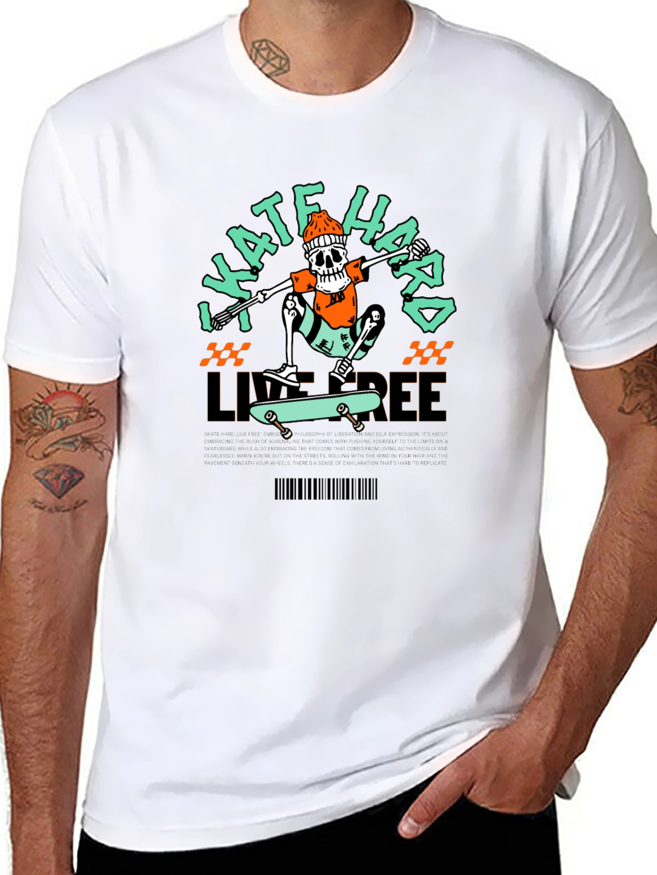 Skate Hard Live Free Graphic Tee
