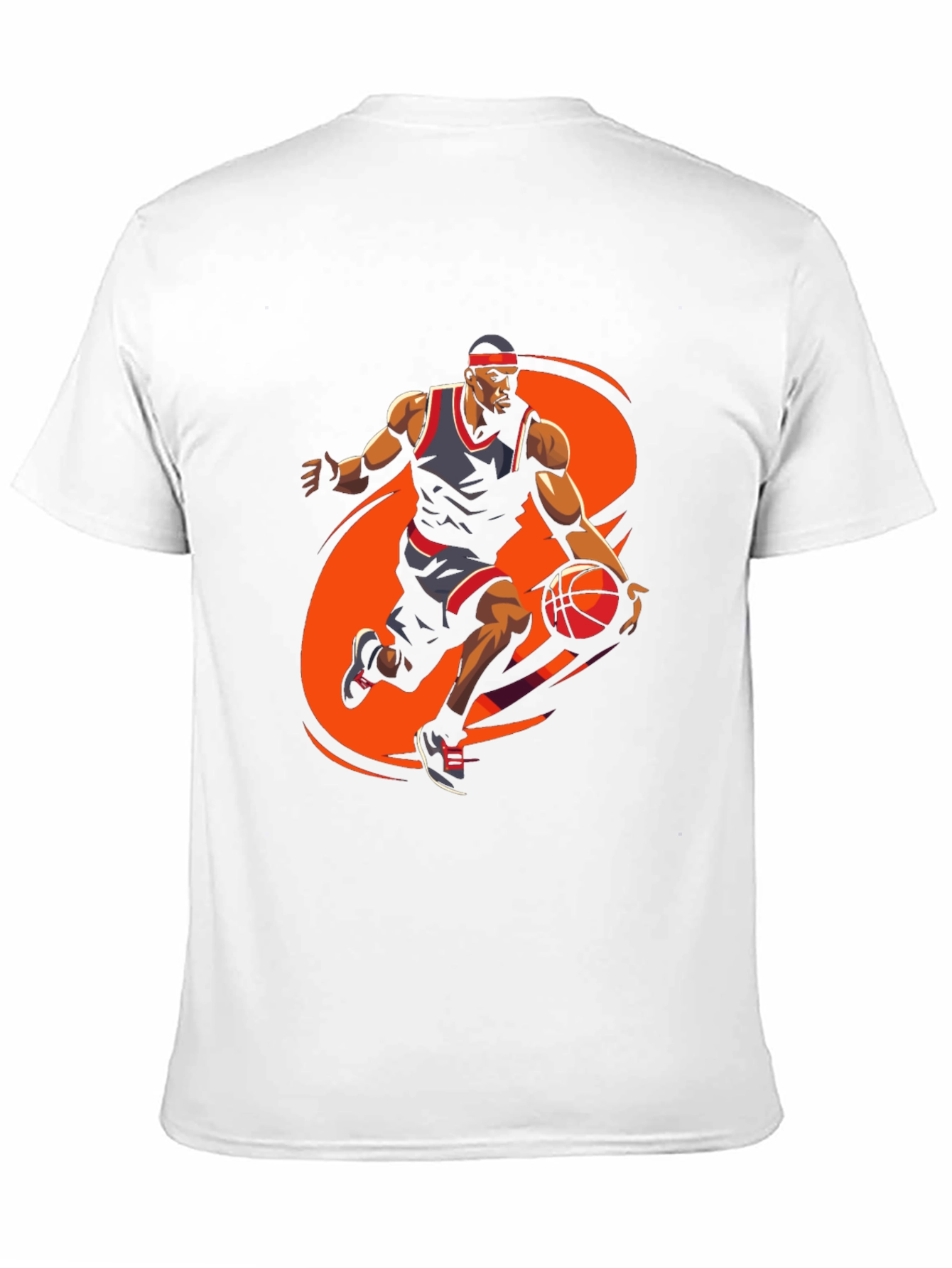 Basketball Player Graphic Tee - Stylish Black Cotton T-Shirt