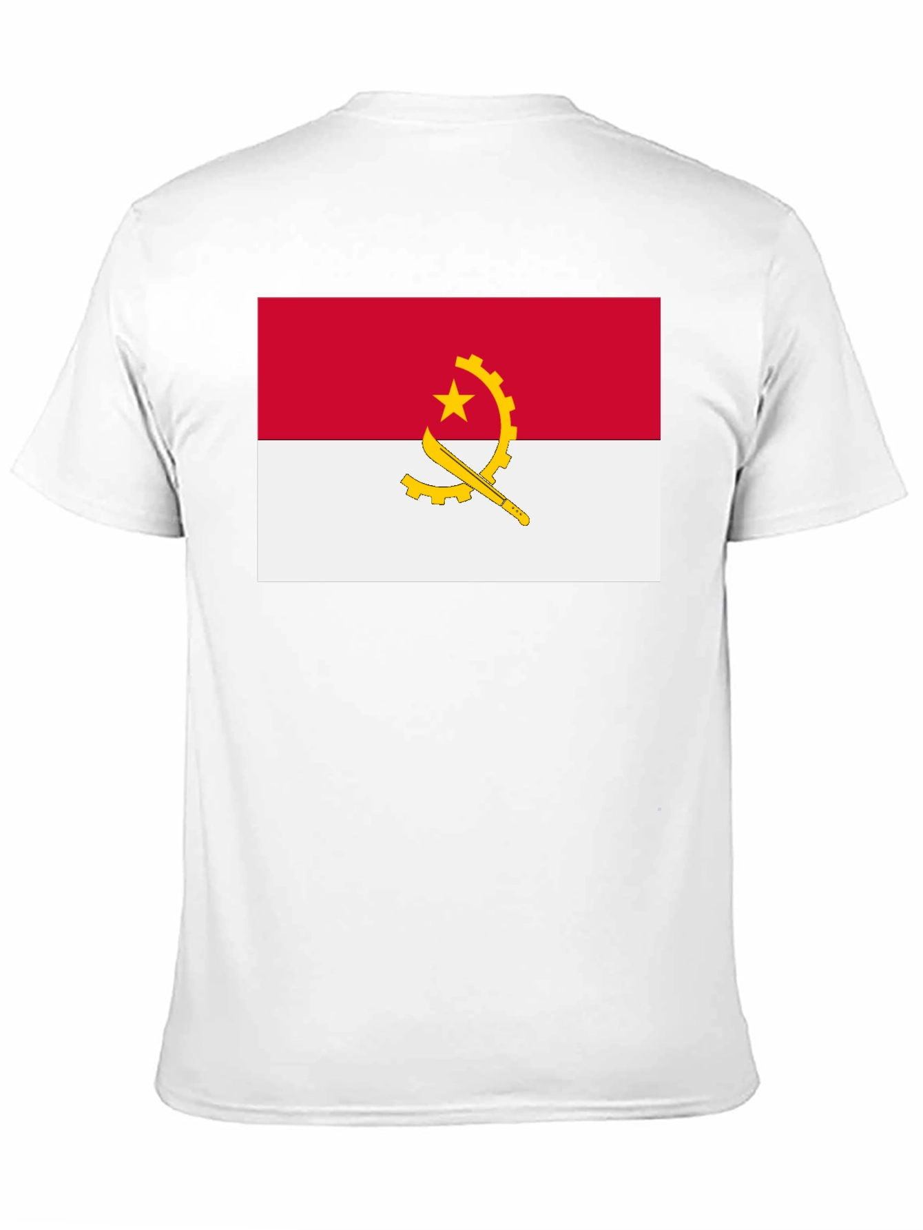 Angola Flag Graphic Tee - Black Cotton T-Shirt