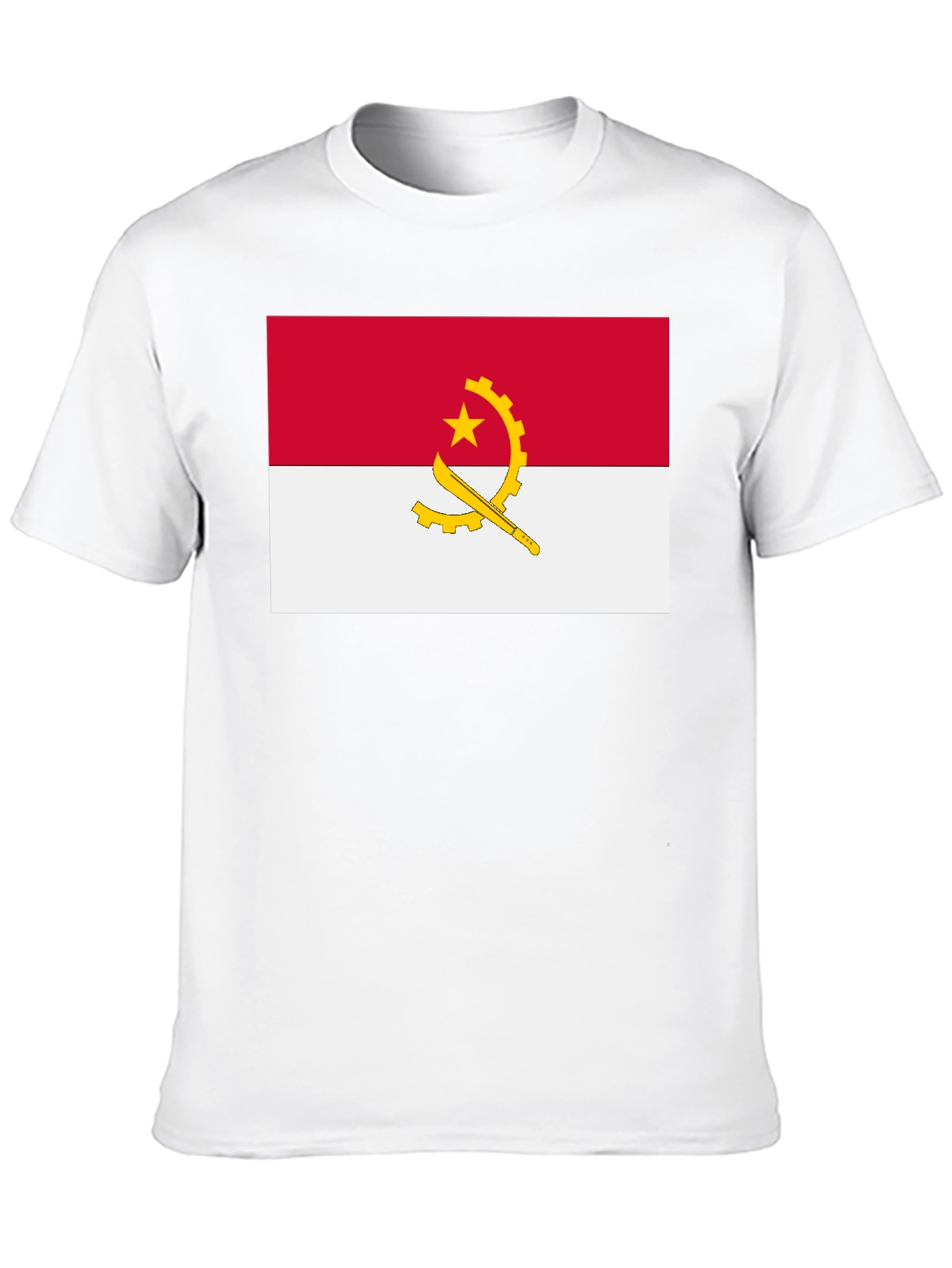 Angola Flag Graphic Tee - Black Cotton T-Shirt