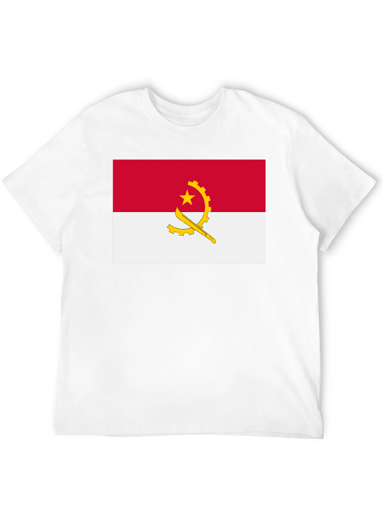 Angola Flag Graphic Tee - Black Cotton T-Shirt