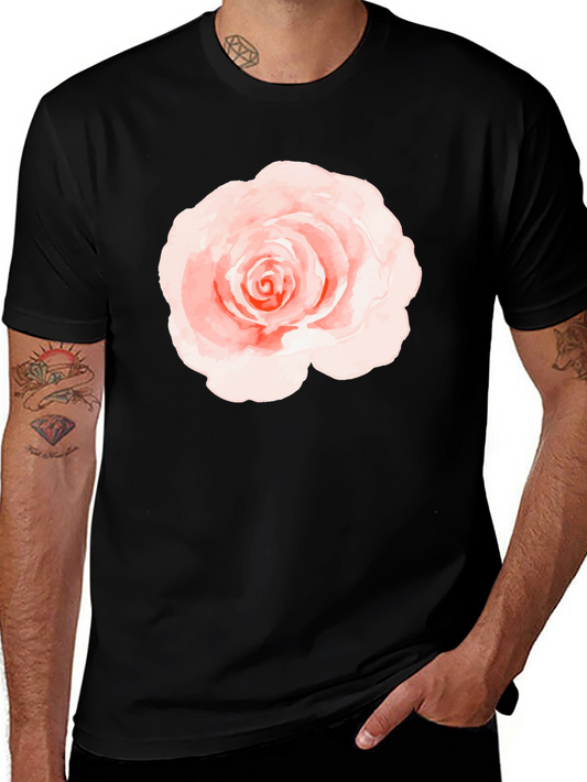 Floral Rose Graphic Black T-Shirt