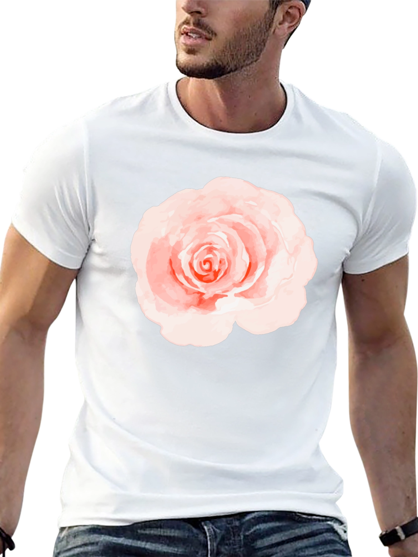 Floral Rose Graphic Black T-Shirt