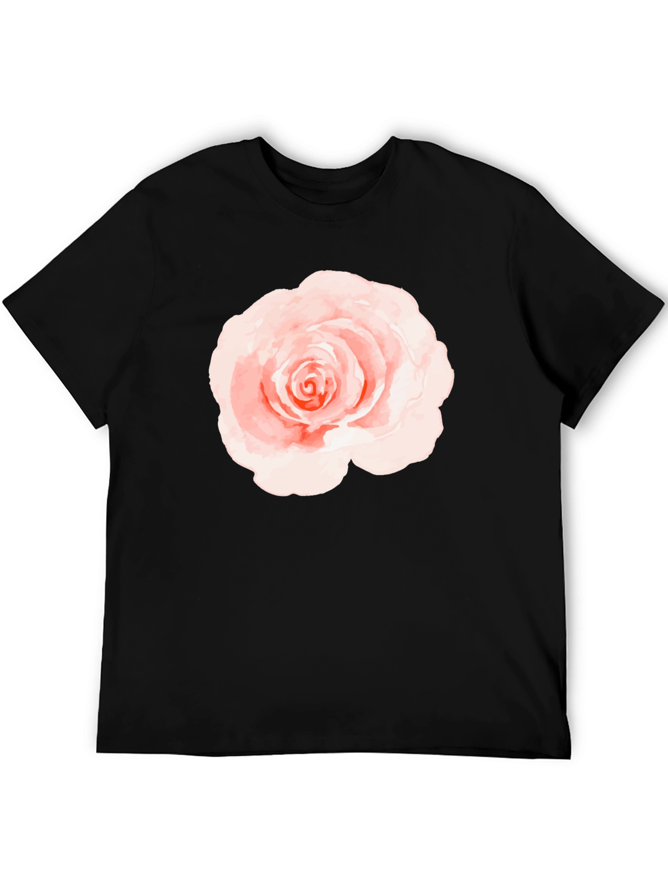 Floral Rose Graphic Black T-Shirt