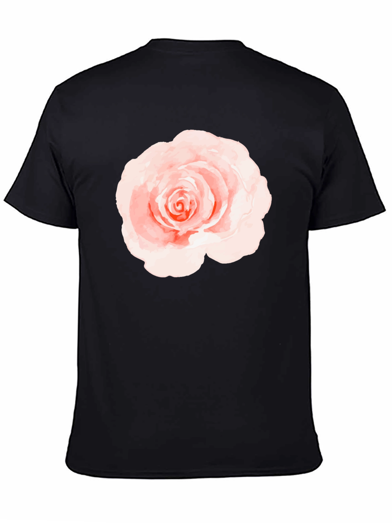 Floral Rose Graphic Black T-Shirt