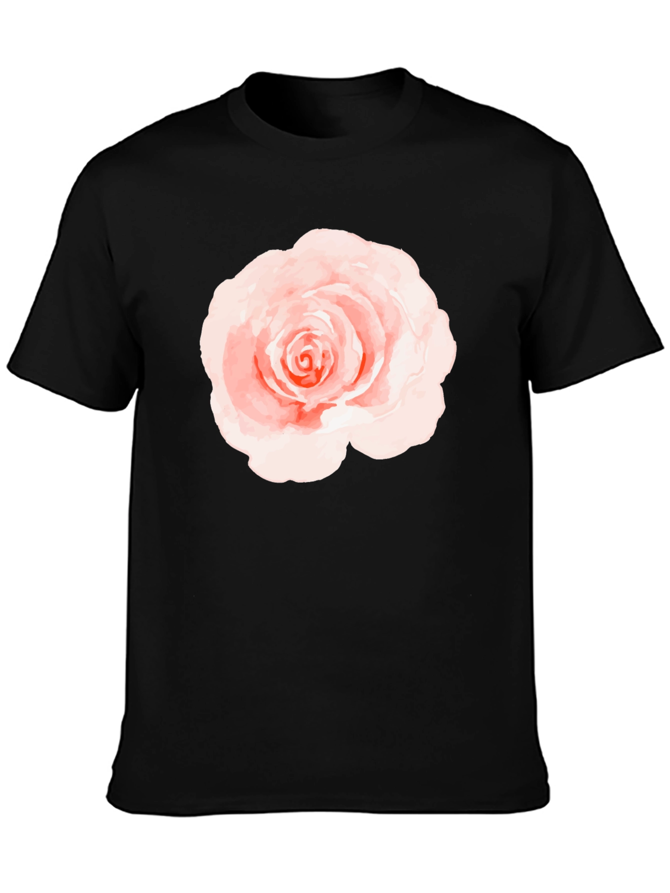 Floral Rose Graphic Black T-Shirt