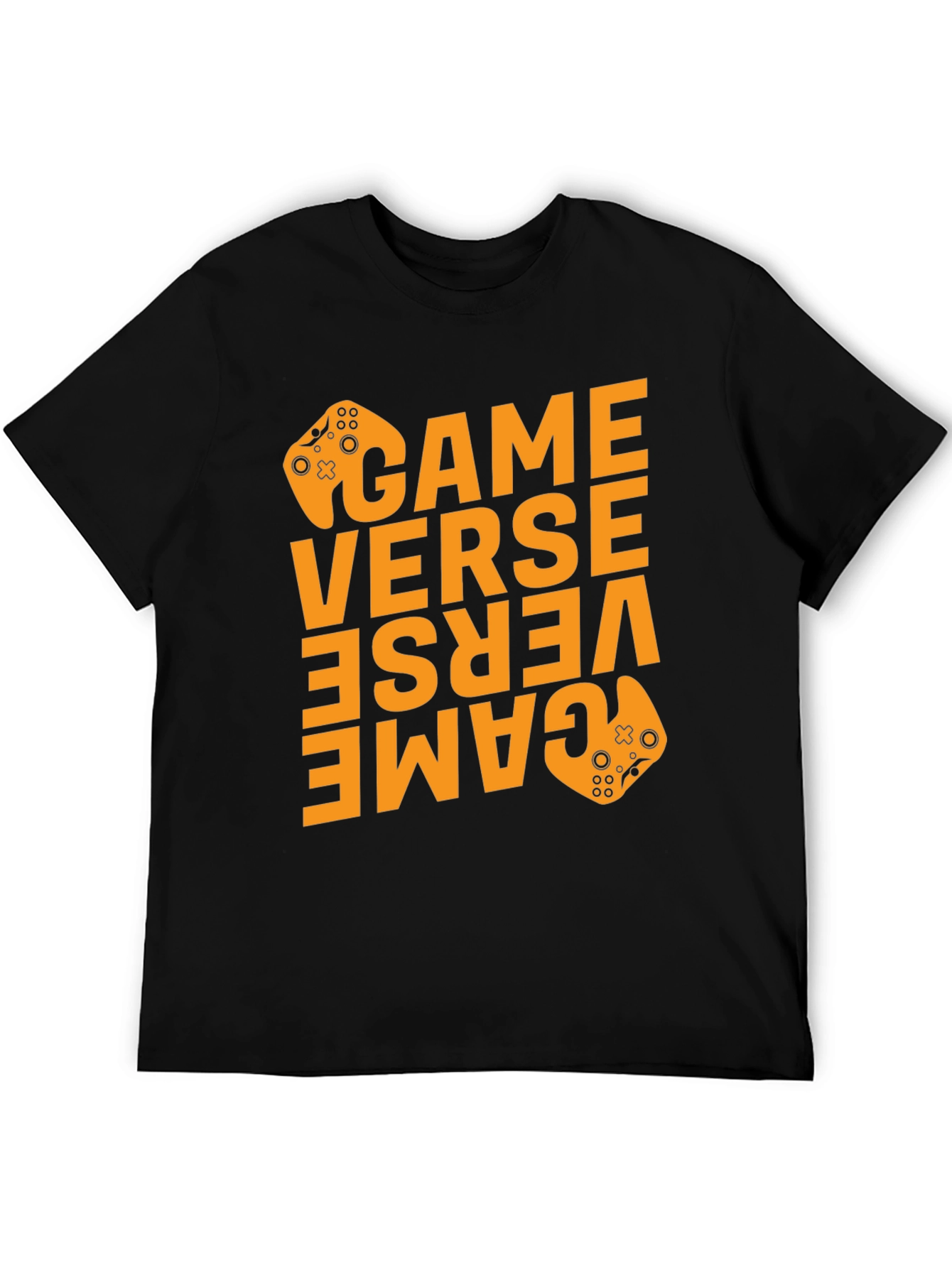 Game Verse Graphic Print Black T-Shirt