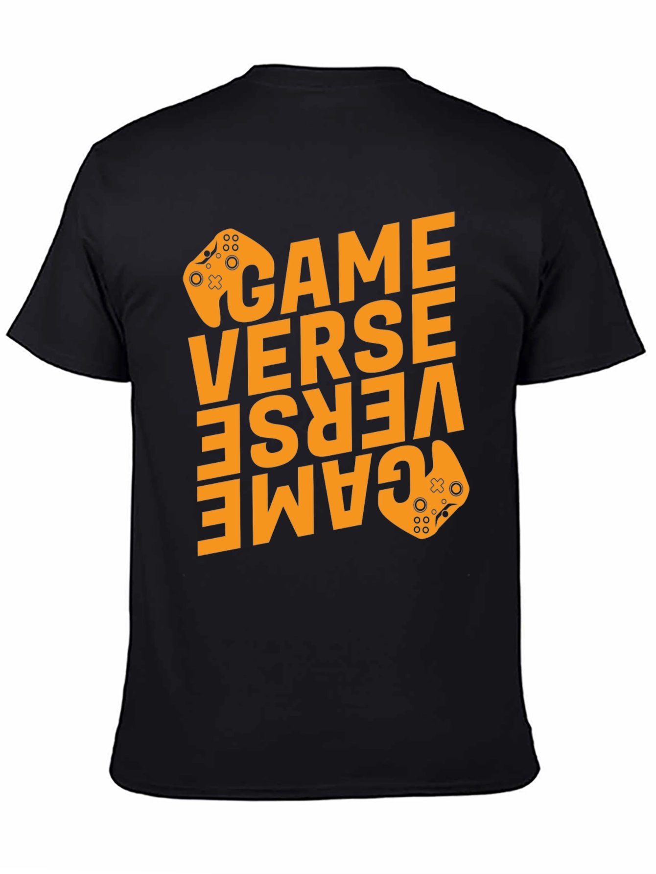 Game Verse Graphic Print Black T-Shirt