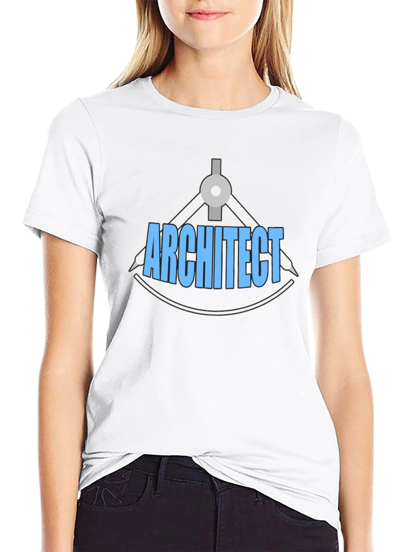 Architect Design T-Shirt - Drafting Compass Blueprint Tee