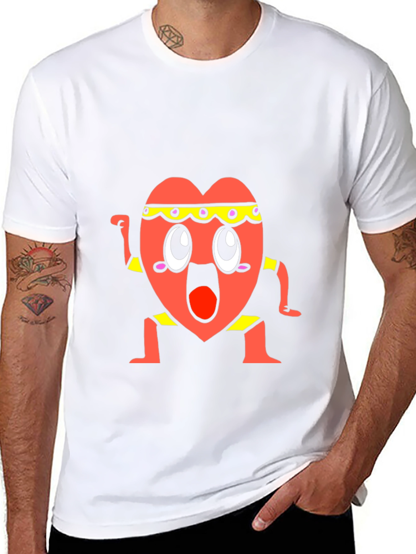 Funny Heart Character T-Shirt
