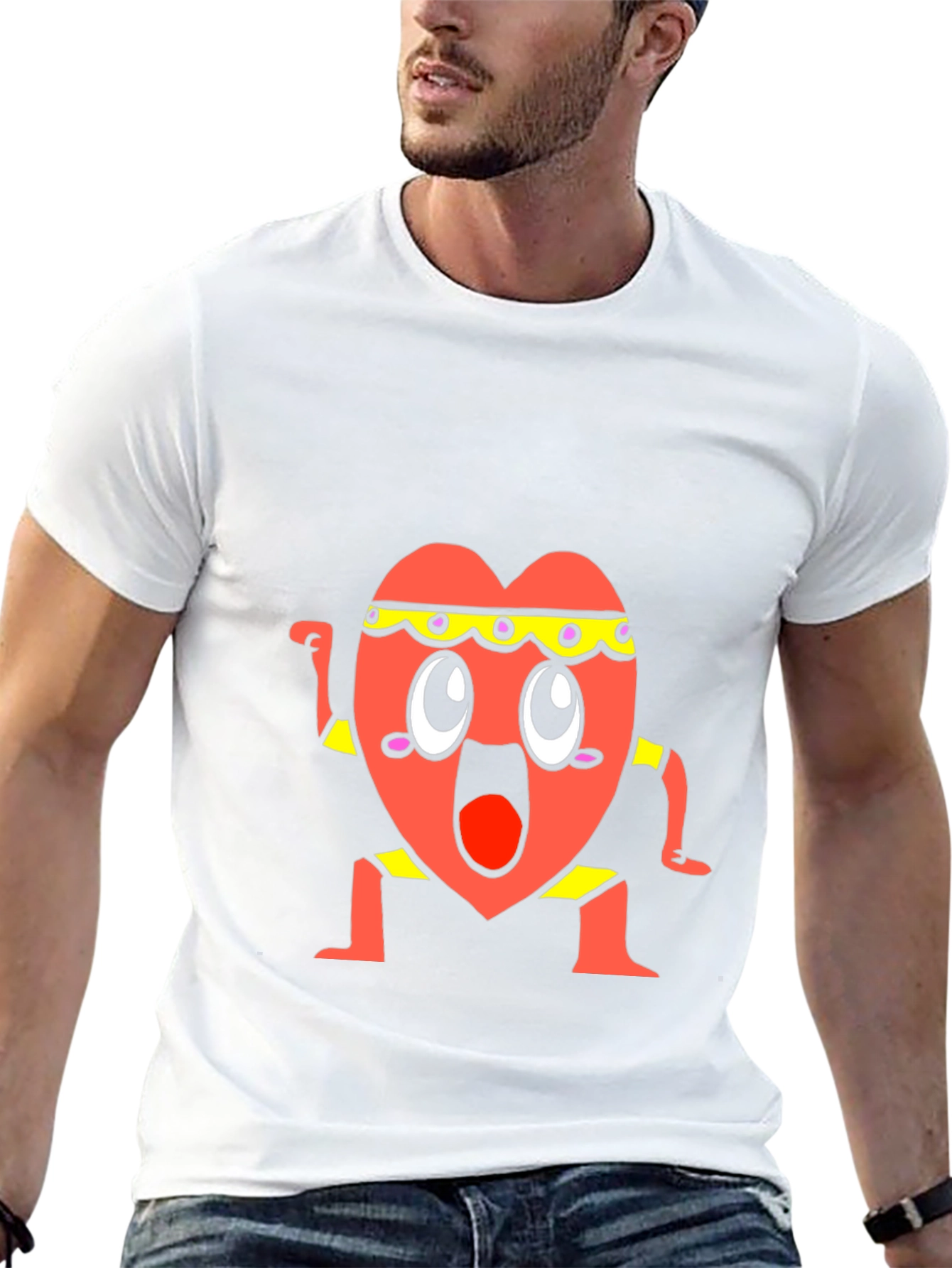 Funny Heart Character T-Shirt