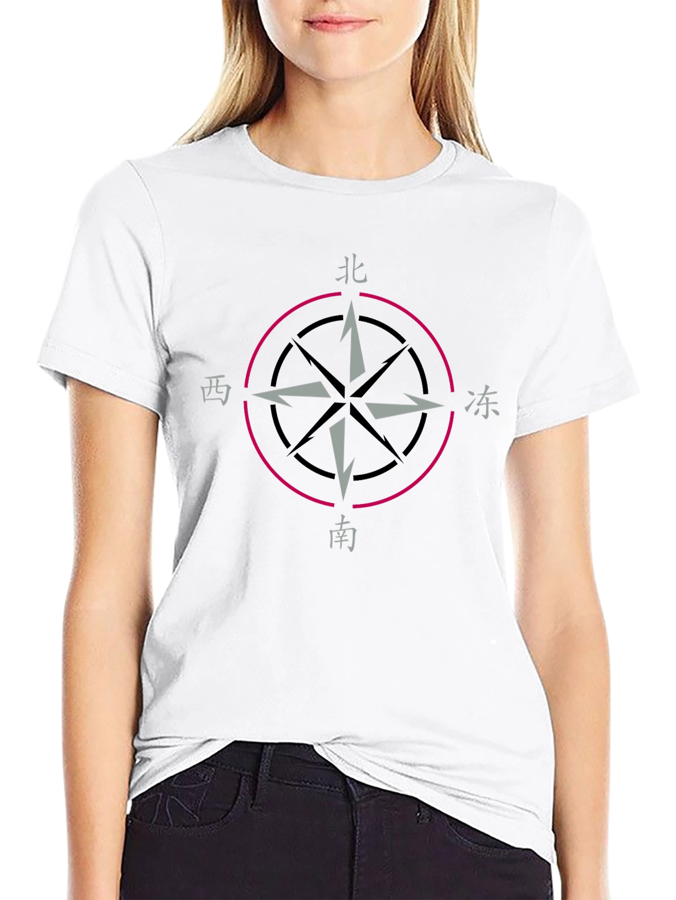 Compass Rose Graphic T-Shirt - Black