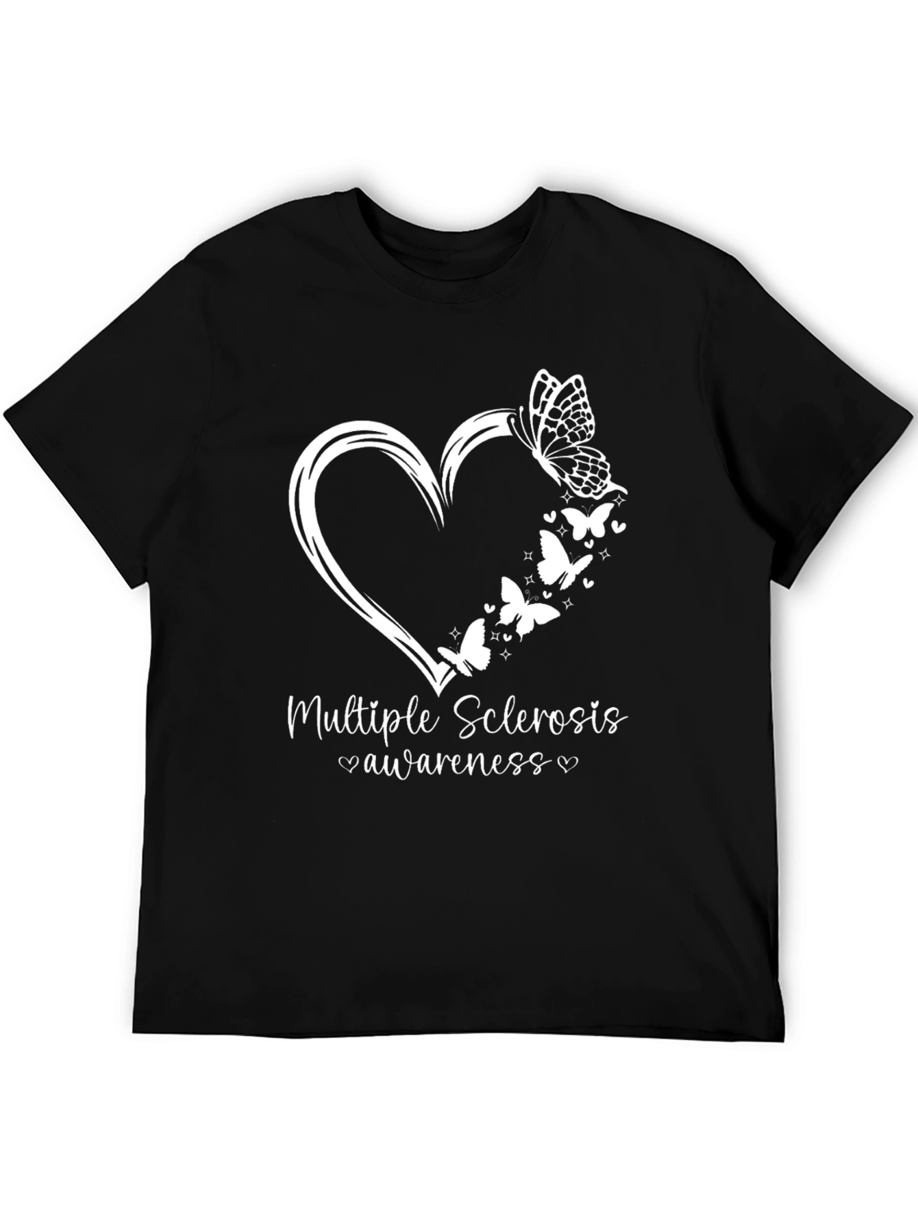 Multiple Sclerosis Awareness Butterfly Heart T-Shirt