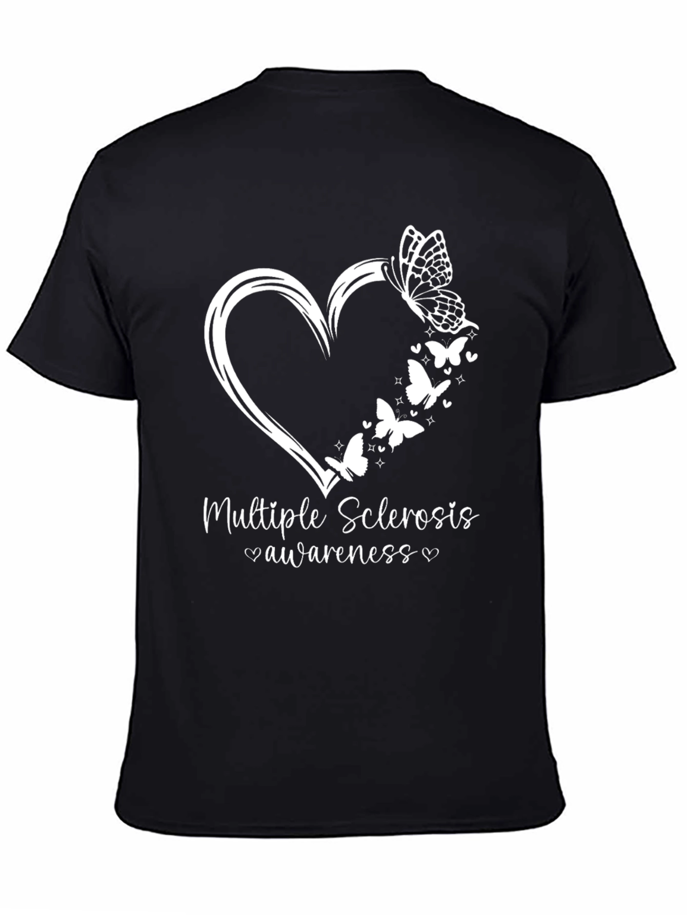Multiple Sclerosis Awareness Butterfly Heart T-Shirt