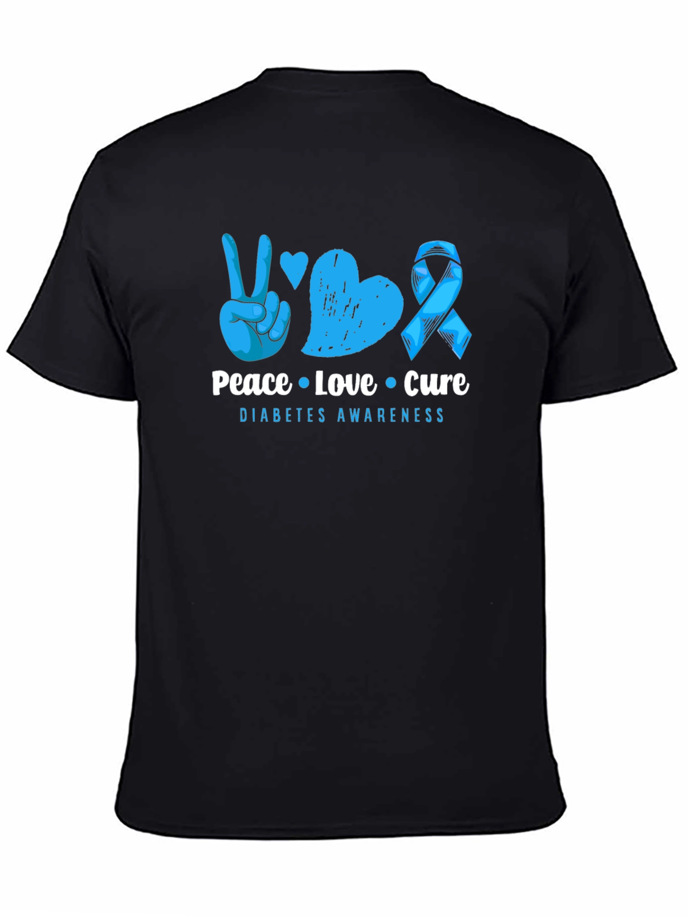 Peace Love Cure Diabetes Awareness T-Shirt