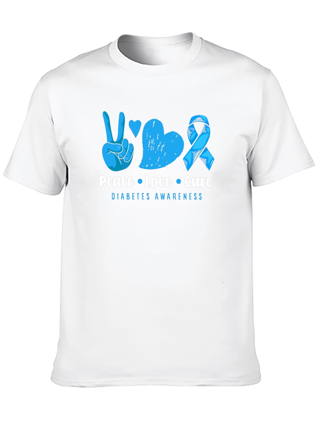 Peace Love Cure Diabetes Awareness T-Shirt