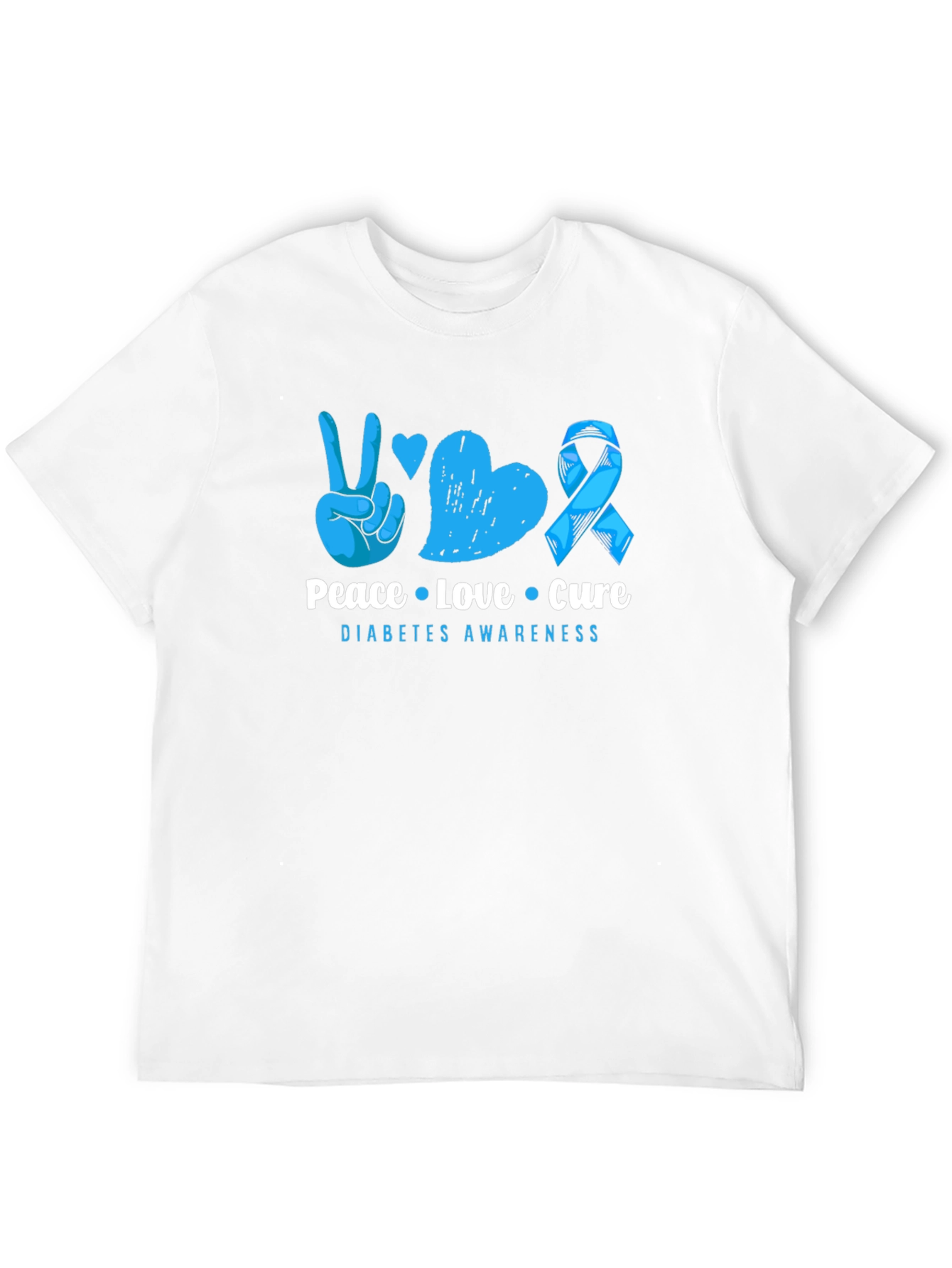 Peace Love Cure Diabetes Awareness T-Shirt