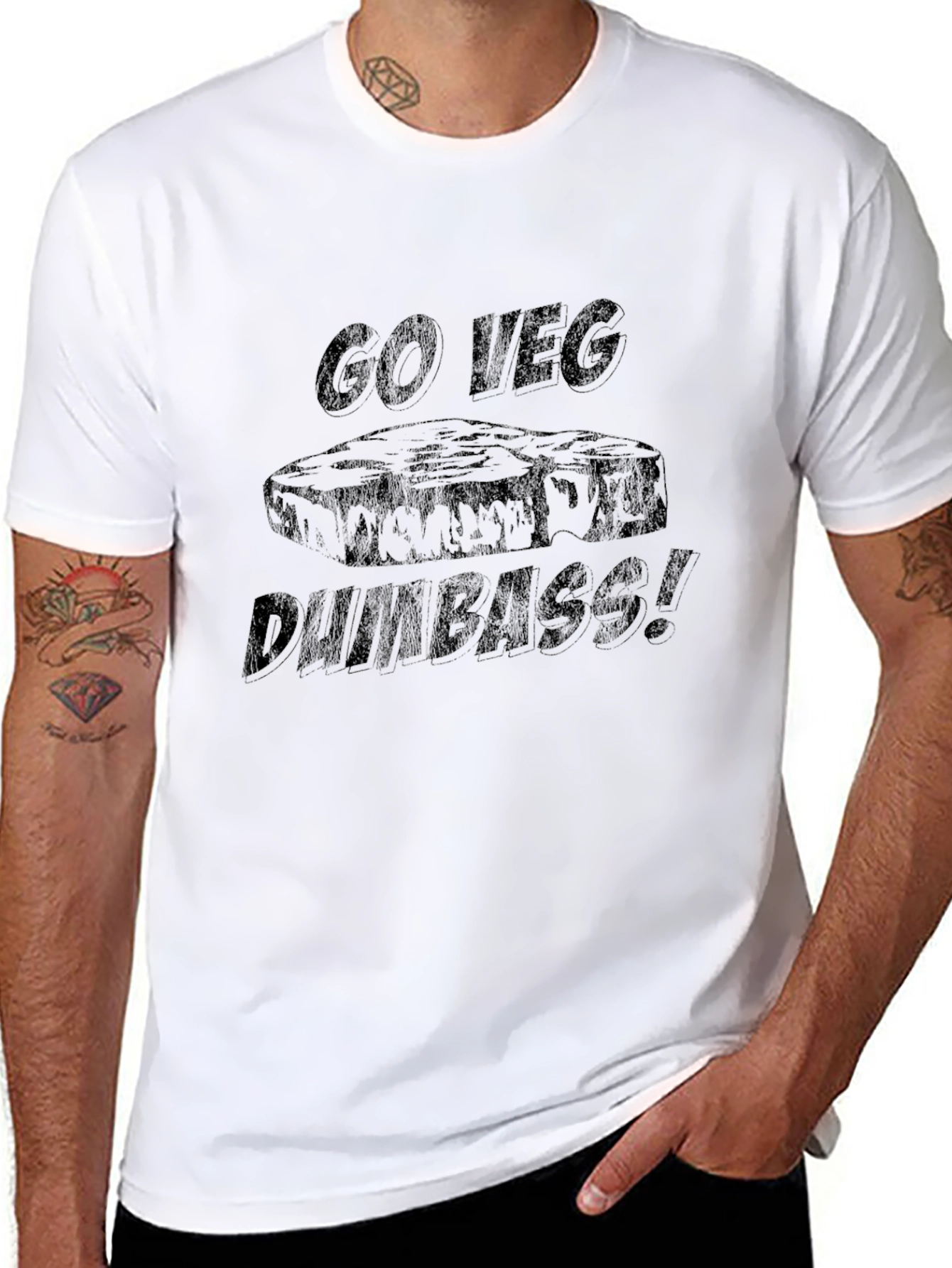Go Veg Dumbass Black T-Shirt