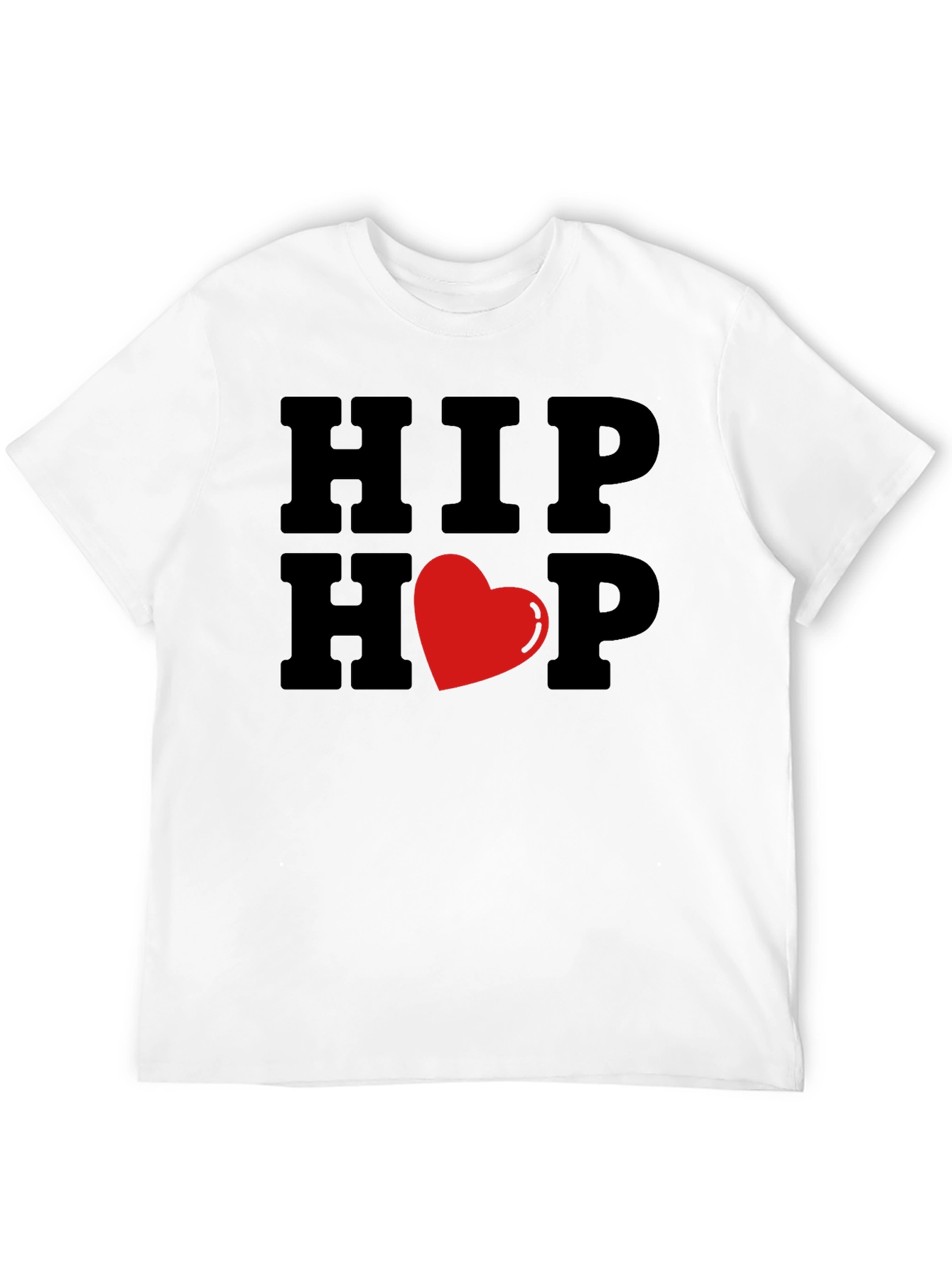 Hip Hop Heart Graphic Black T-Shirt