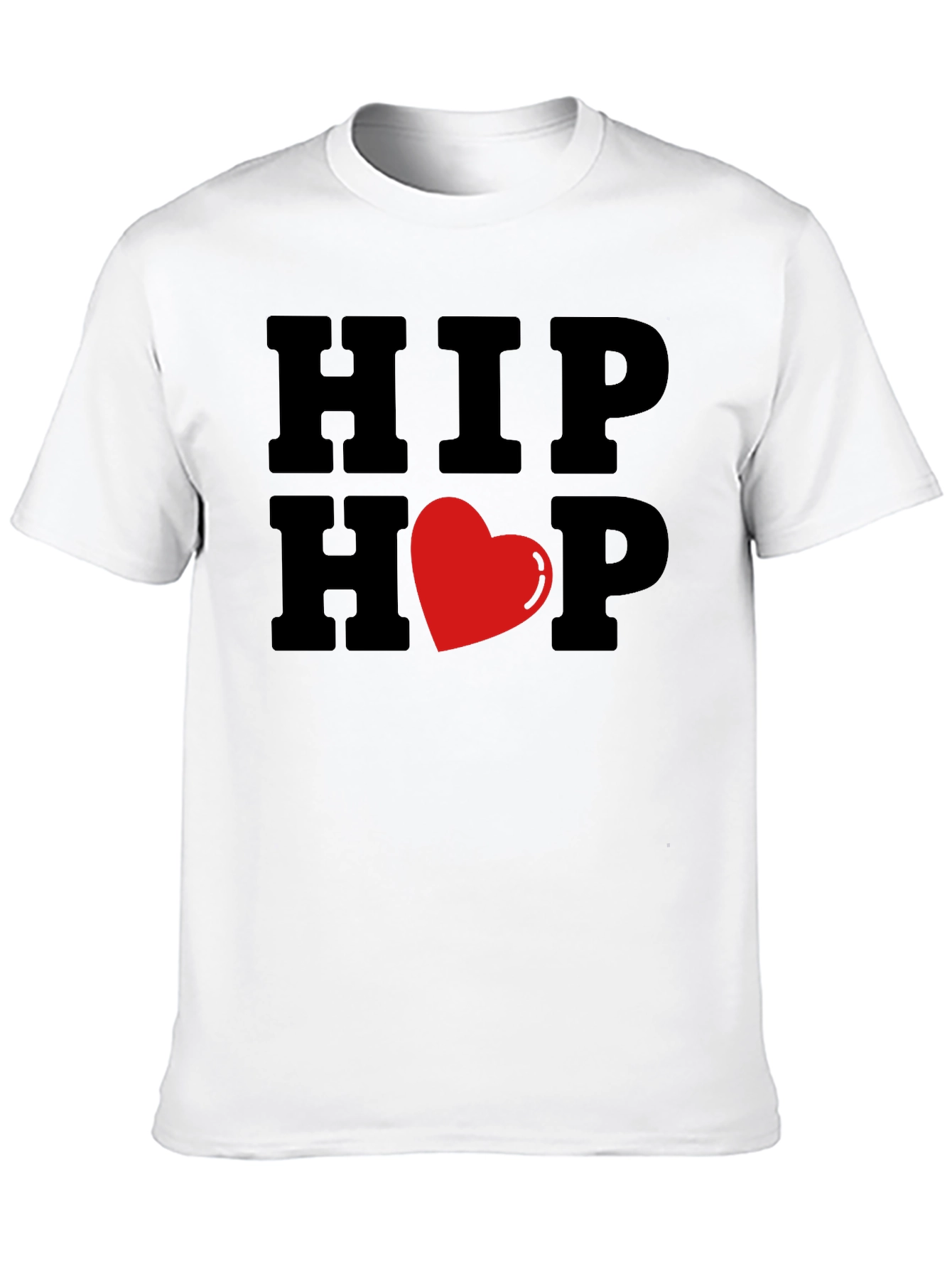 Hip Hop Heart Graphic Black T-Shirt