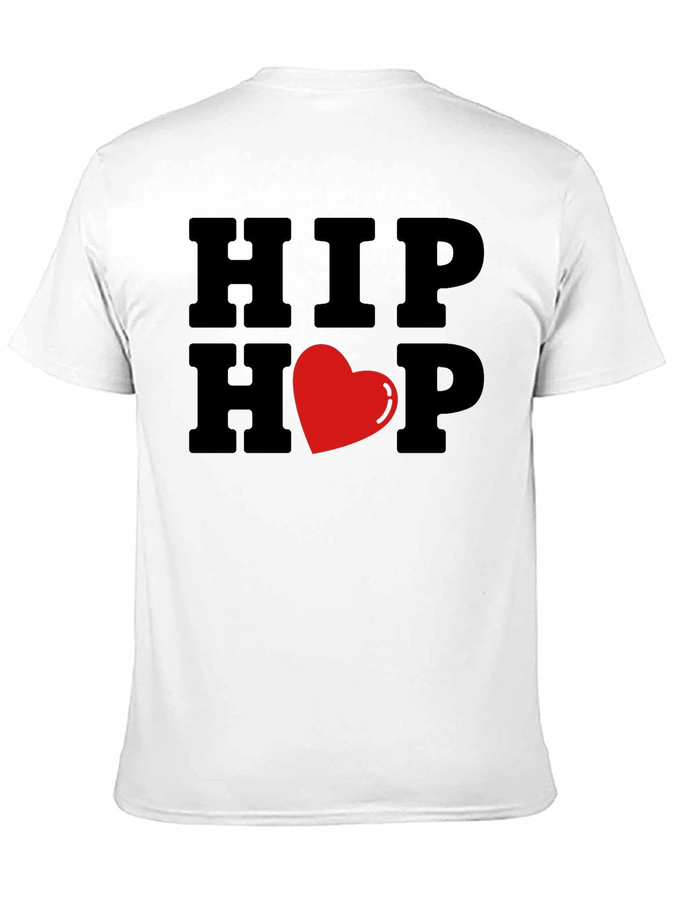 Hip Hop Heart Graphic Black T-Shirt
