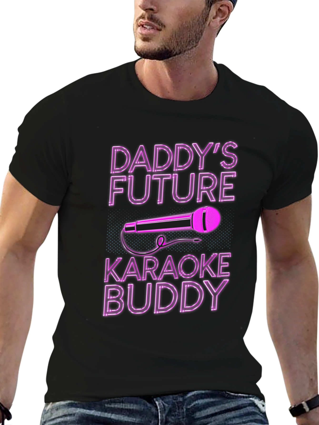 Daddys Future Karaoke Buddy Black T-Shirt