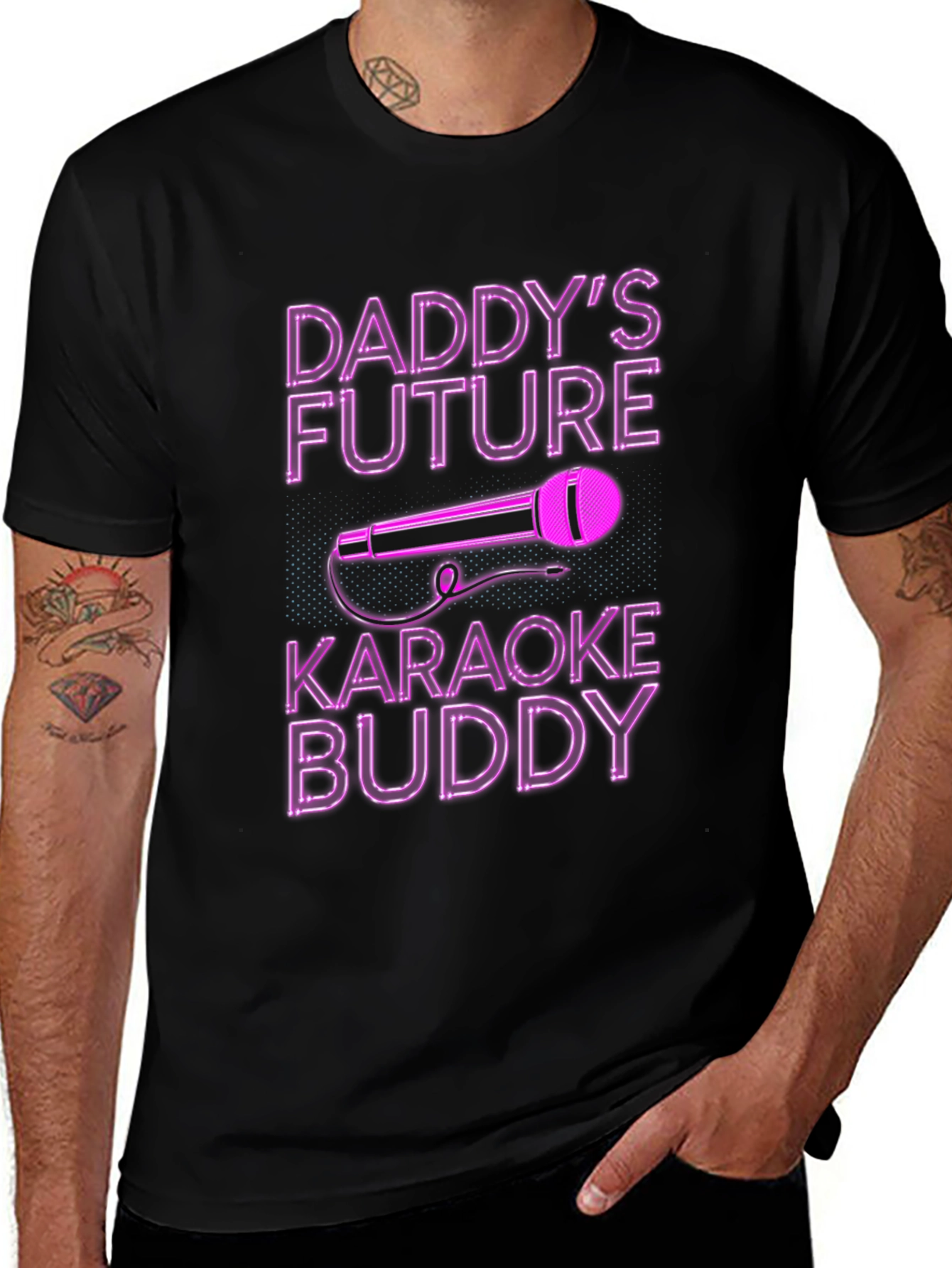 Daddys Future Karaoke Buddy Black T-Shirt