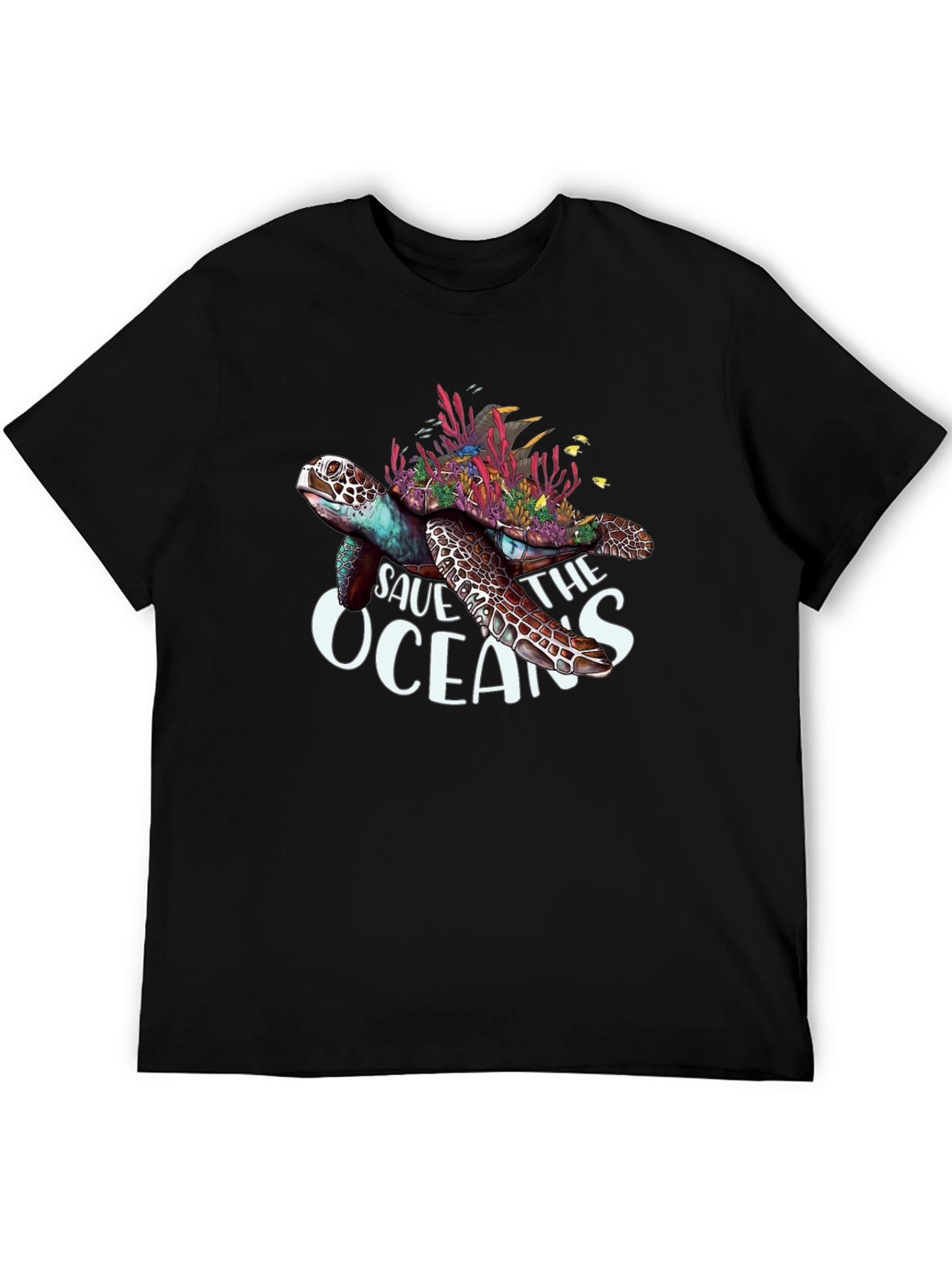 Save the Oceans Turtle Graphic T-Shirt