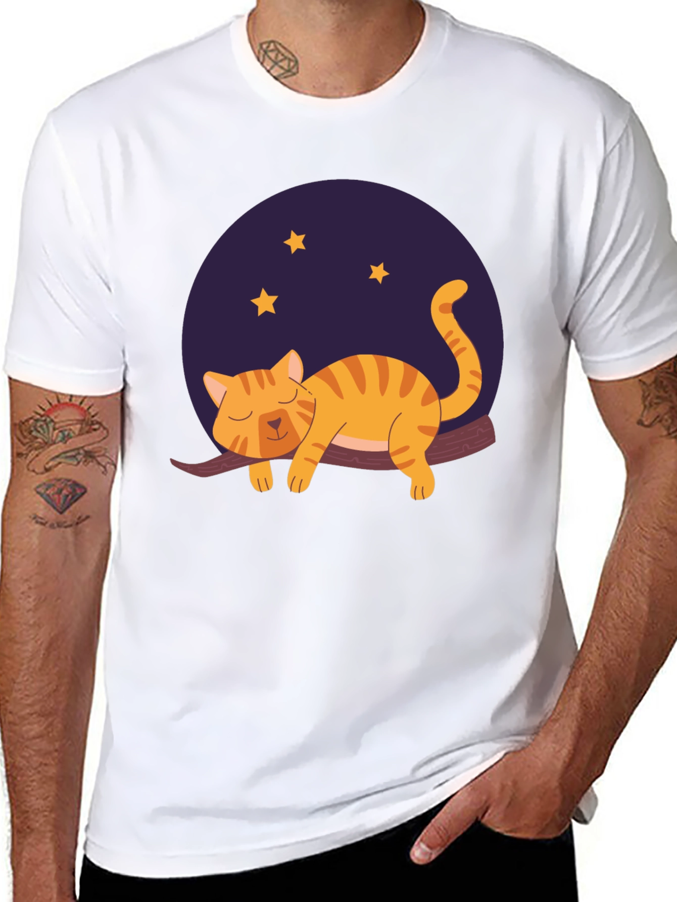 Cute Cat Nap T-Shirt - Unisex Black Tee